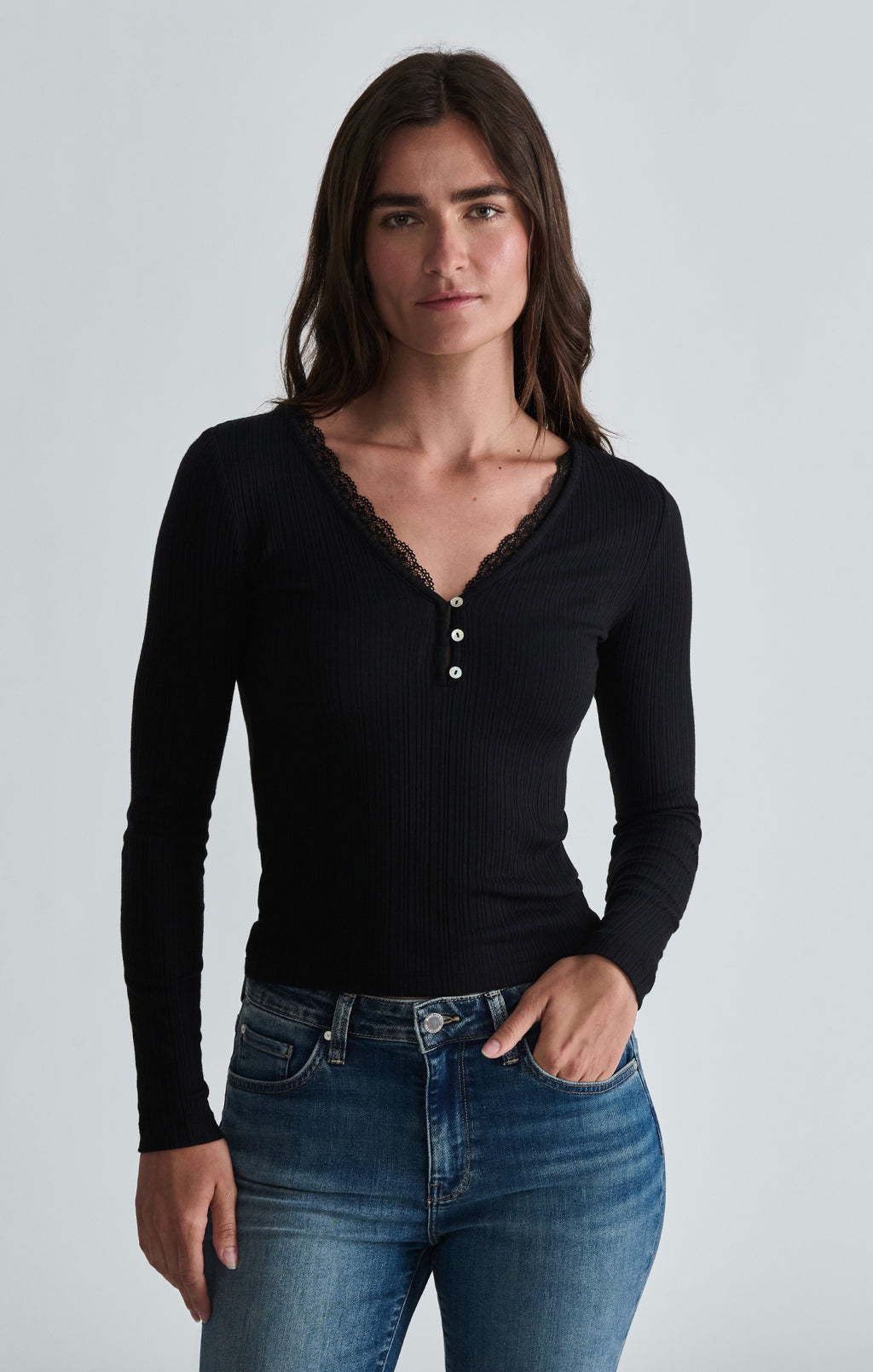 LONG SLEEVE JERSEY IN BLACK - Mavi Jeans