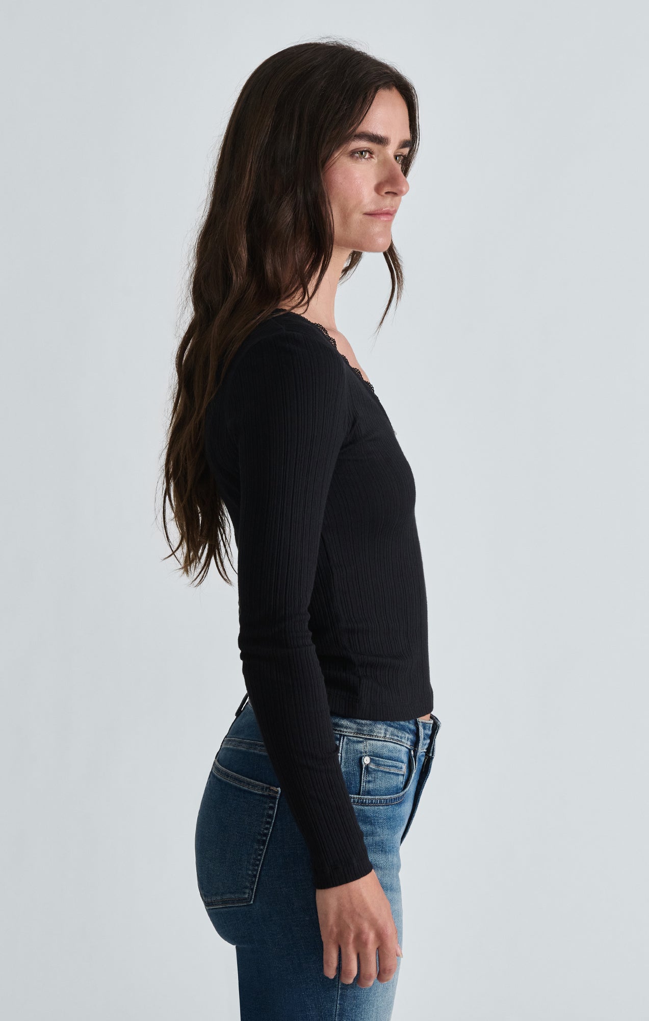 LONG SLEEVE JERSEY IN BLACK - Mavi Jeans