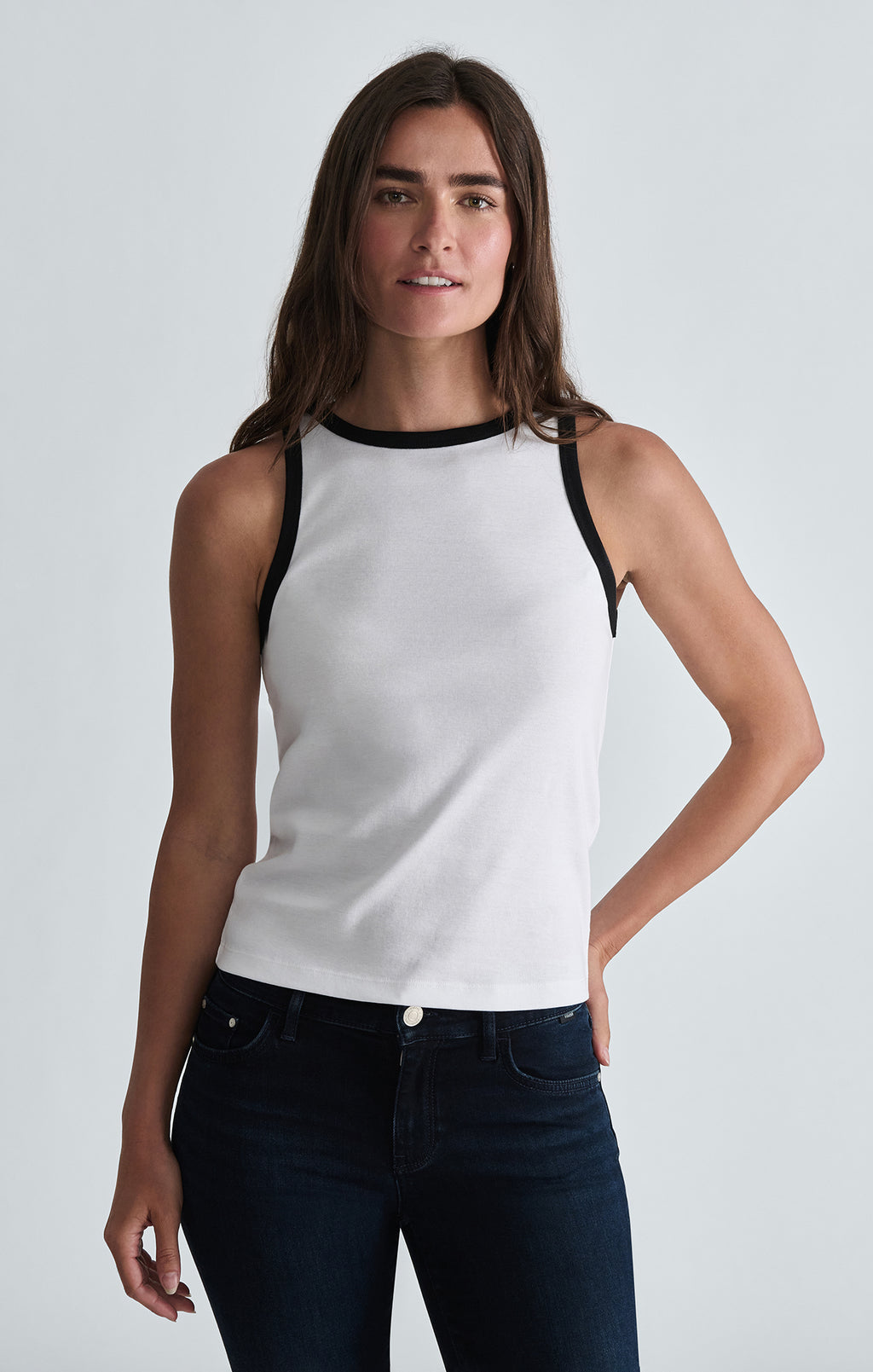 RINGER TANK TOP IN WHITE
