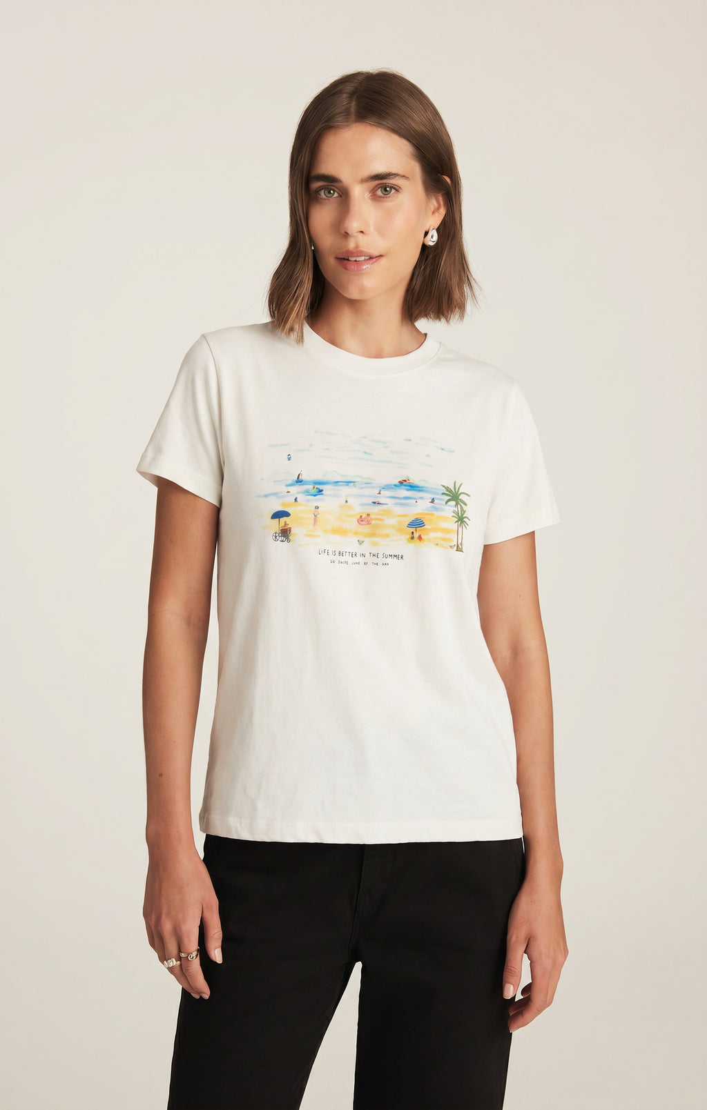 LA DOLCE VITA GRAPHIC T-SHIRT IN ANTIQUE WHITE