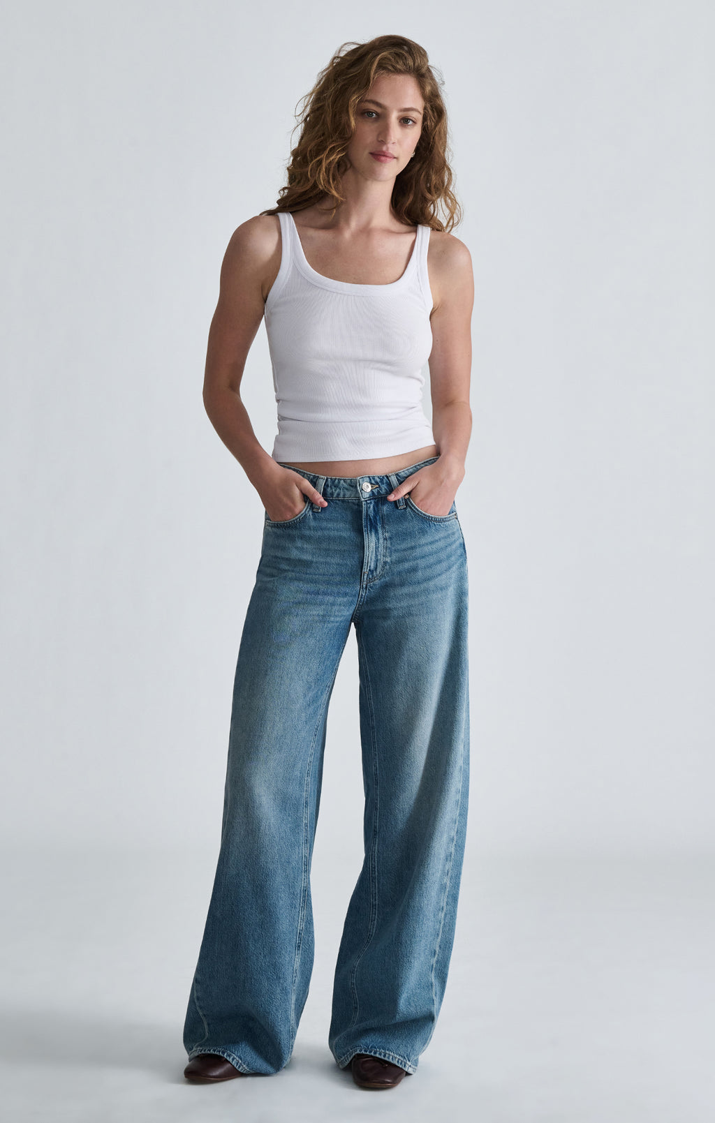FRANKIE RIBBED TANK TOP IN WHITE - Mavi Jeans
