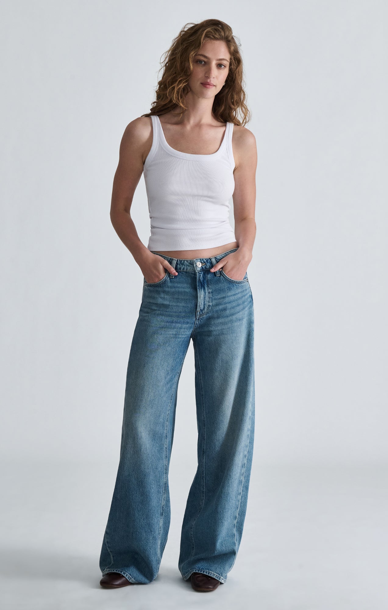 FRANKIE RIBBED TANK TOP IN WHITE - Mavi Jeans