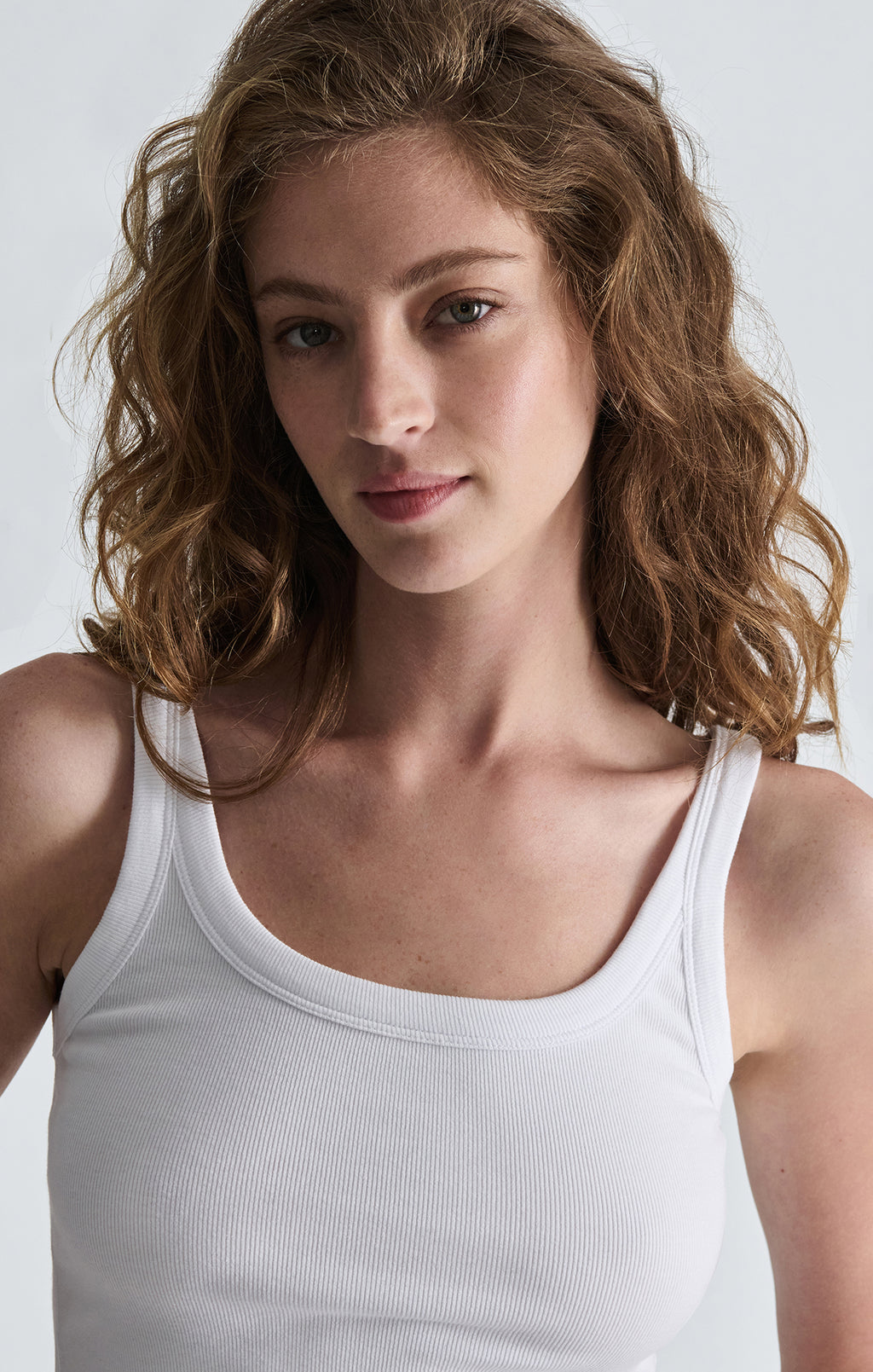 FRANKIE RIBBED TANK TOP IN WHITE - Mavi Jeans