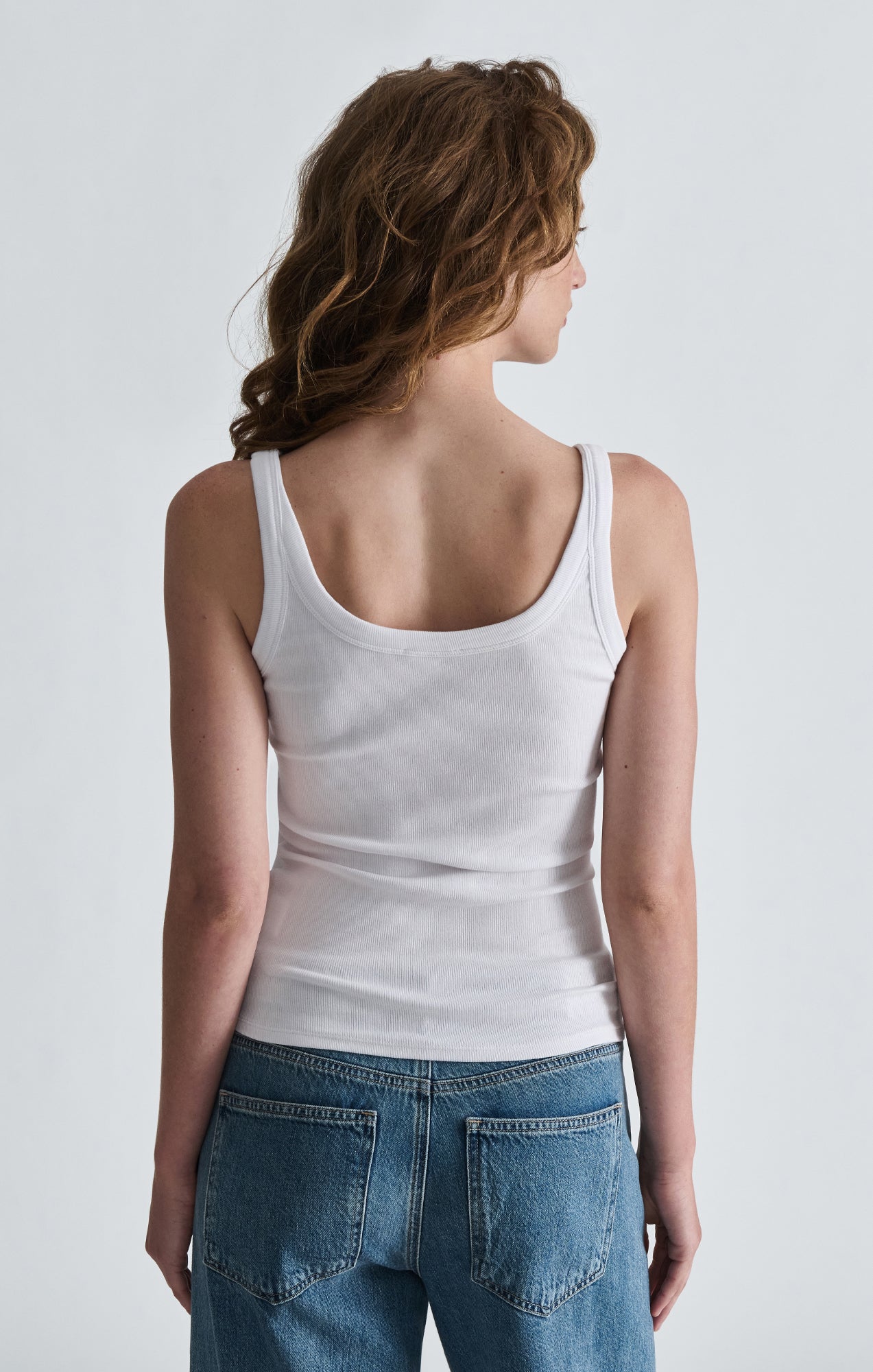 FRANKIE RIBBED TANK TOP IN WHITE - Mavi Jeans