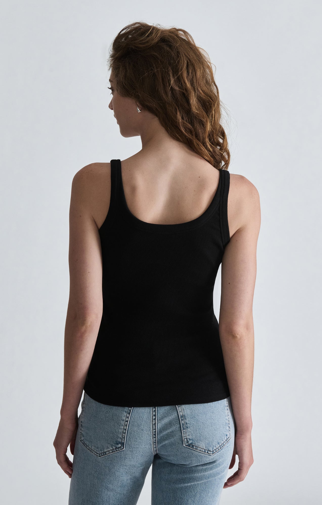 FRANKIE RIBBED TANK TOP IN BLACK - Mavi Jeans