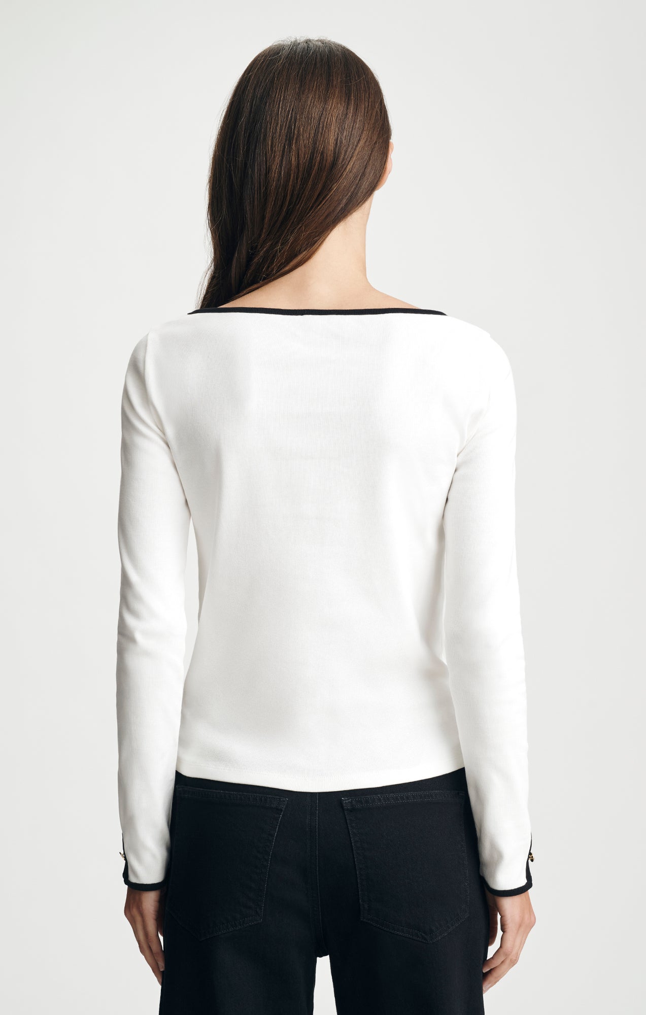 Mavi Women's Long Sleeve Boat Neck Tee in Antique White – Mavi Jeans