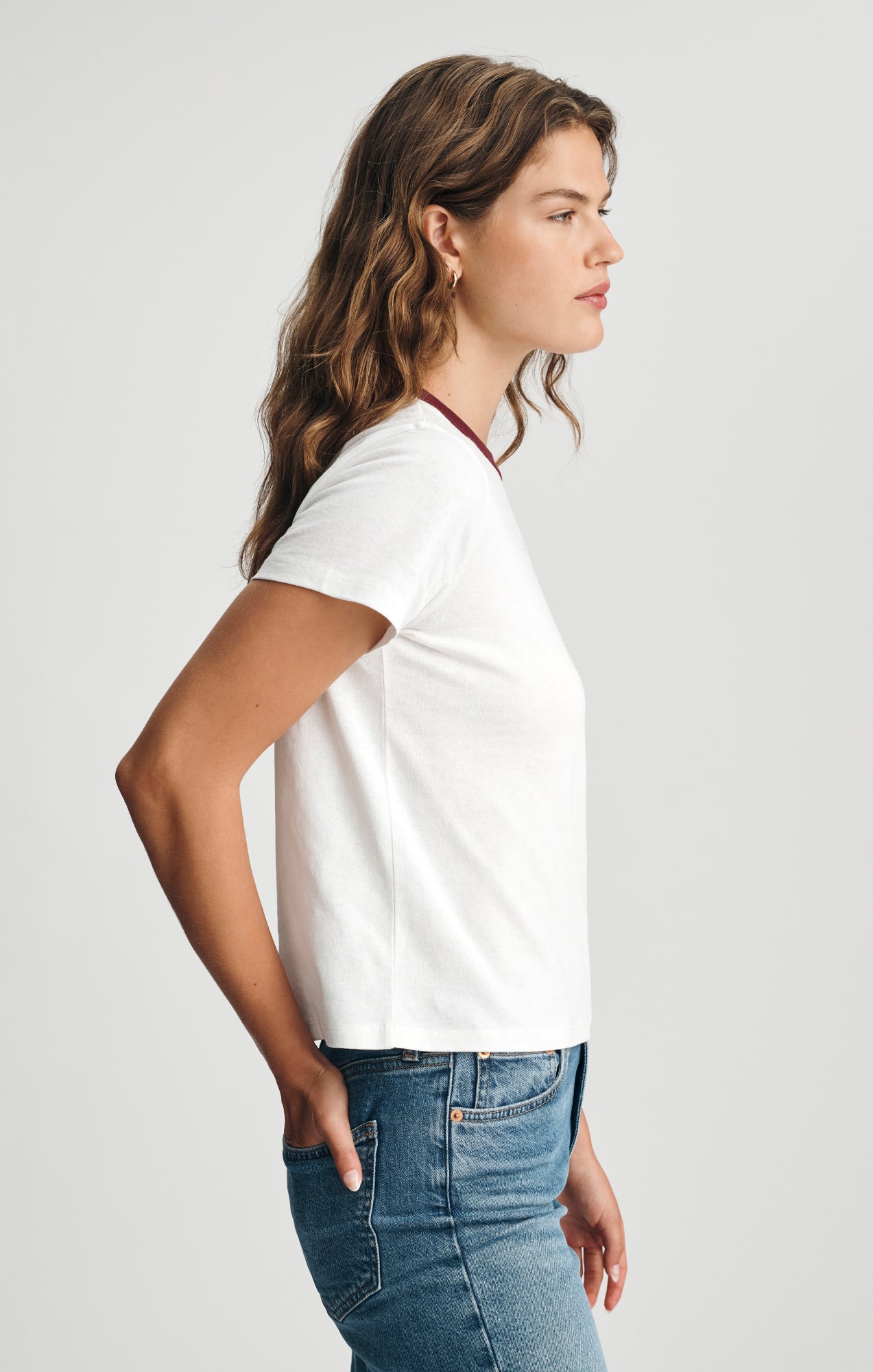 SHORT SLEEVE T-SHIRT IN ANTIQUE WHITE - Mavi Jeans