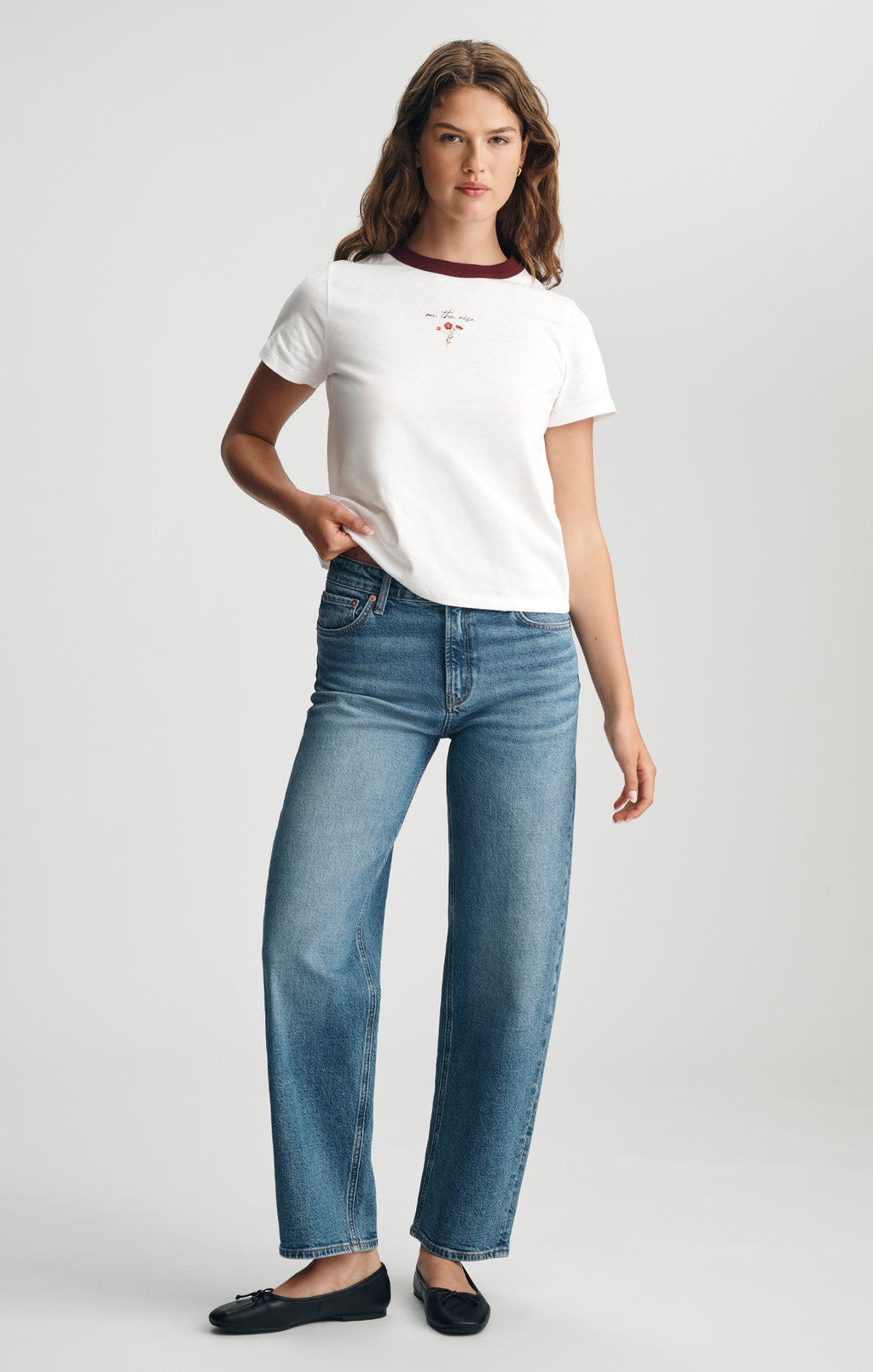 SHORT SLEEVE T-SHIRT IN ANTIQUE WHITE - Mavi Jeans