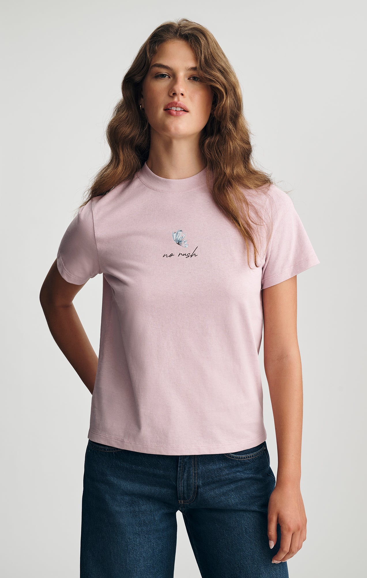 NO RUSH GRAPHIC T-SHIRT IN KEEPSAKE LILAC - Mavi Jeans