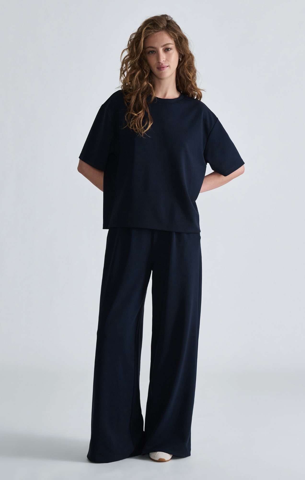 LUXE TOUCH TENCEL™ CREW NECK T-SHIRT IN MEDIEVAL BLUE - Mavi Jeans