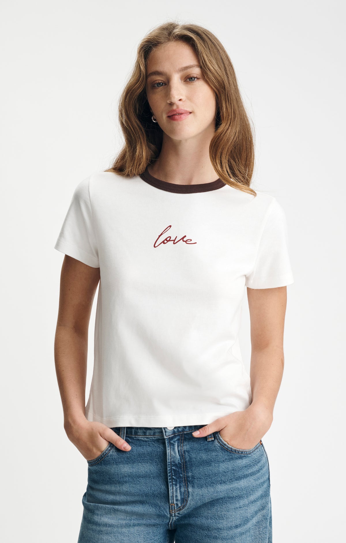 LOVE GRAPHIC T-SHIRT IN WHITE ALYSSUM - Mavi Jeans