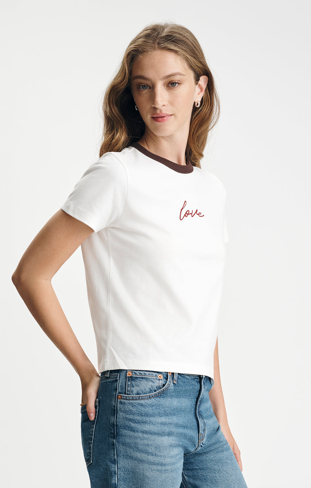 LOVE GRAPHIC T-SHIRT IN WHITE ALYSSUM - Mavi Jeans