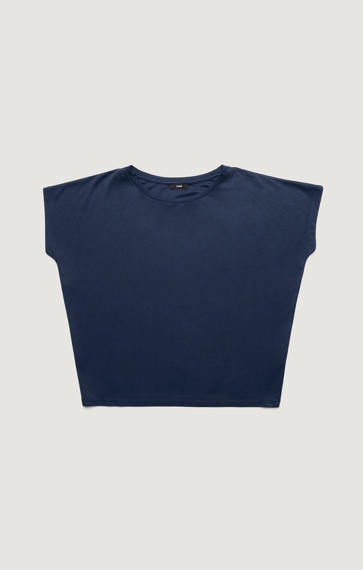 LUXE TOUCH TENCEL™ BOAT NECK T-SHIRT IN MOOD INDIGO