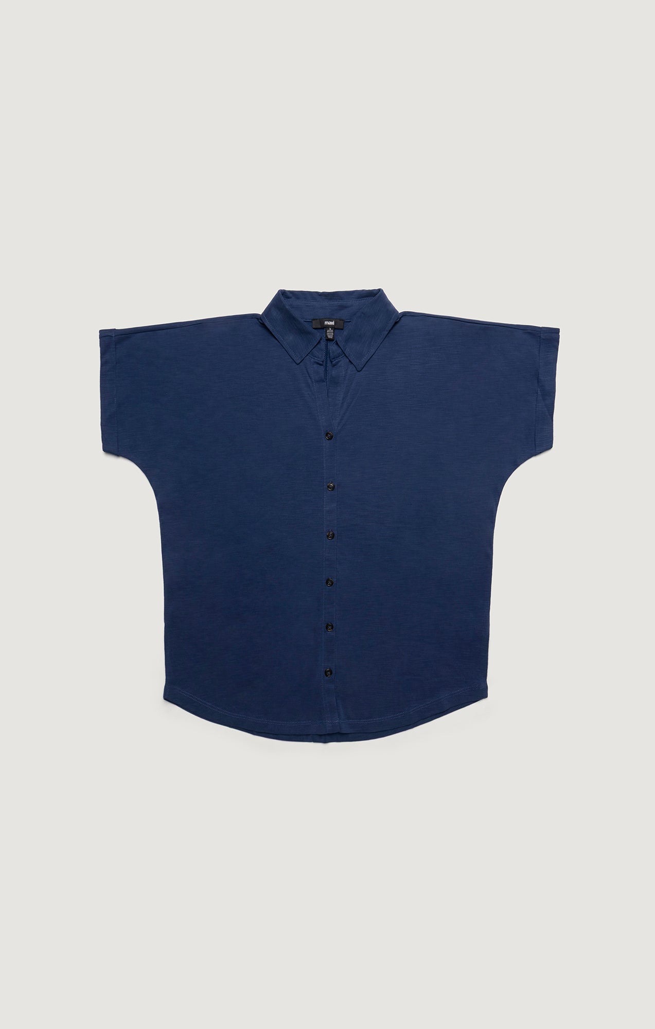 LUXE TOUCH TENCEL™ BUTTON-UP T-SHIRT IN MEDIEVAL BLUE