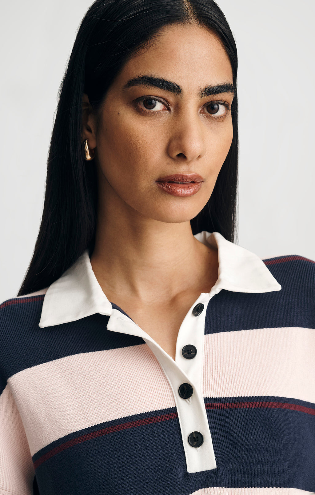 RUGBY POLO SWEATER IN PEACOAT STRIPE - Mavi Jeans