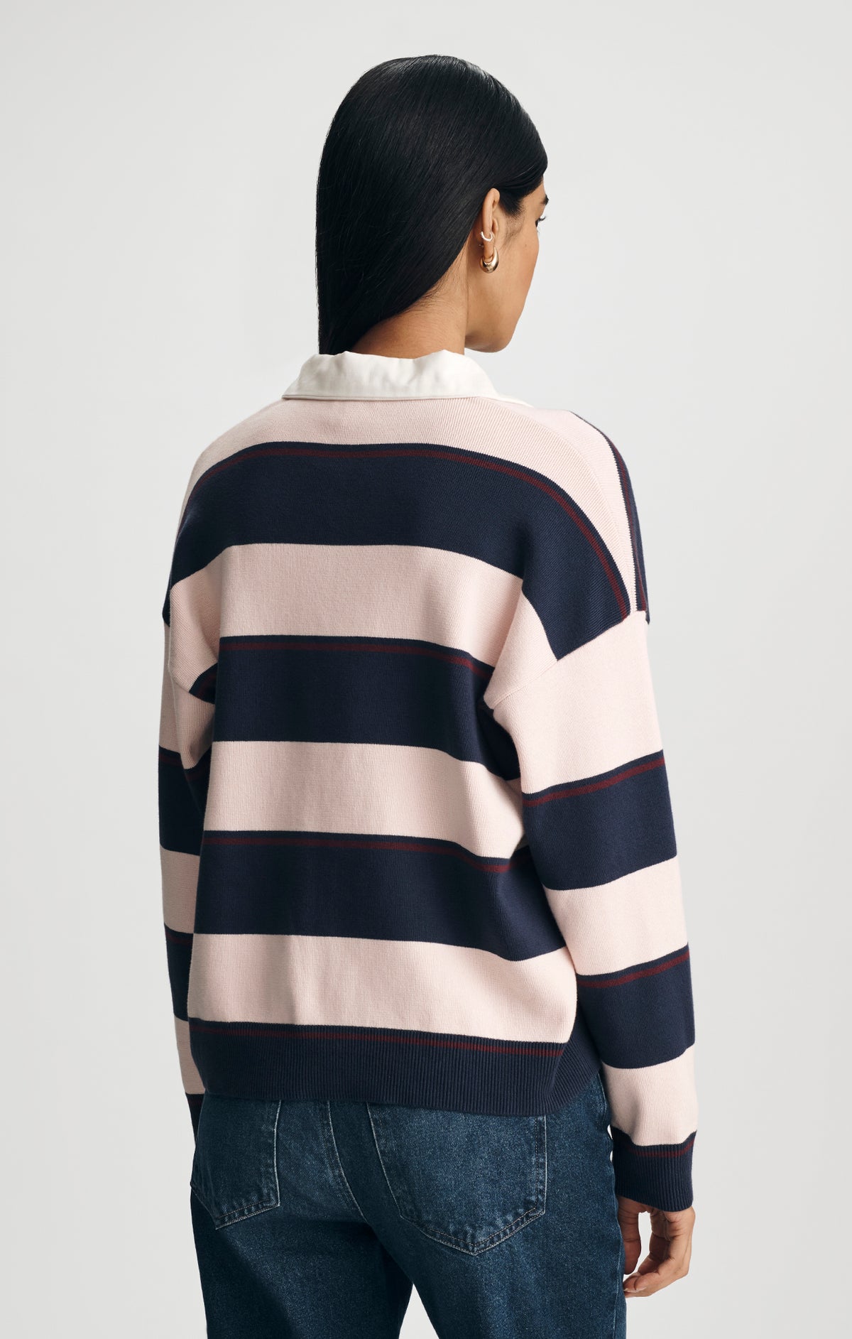 RUGBY POLO SWEATER IN PEACOAT STRIPE - Mavi Jeans