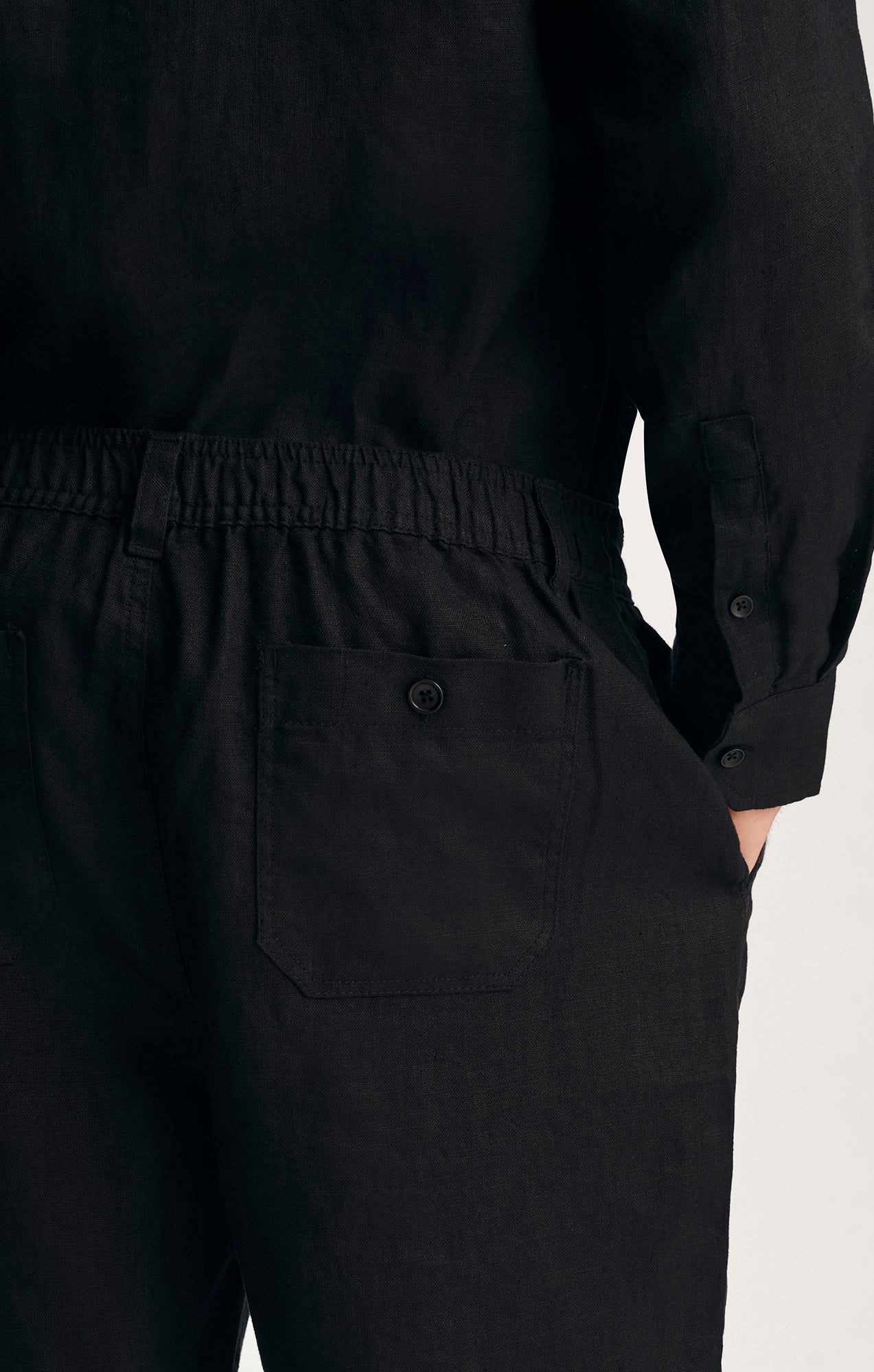 LINEN 7" INSEAM SHORTS IN BLACK - Mavi Jeans