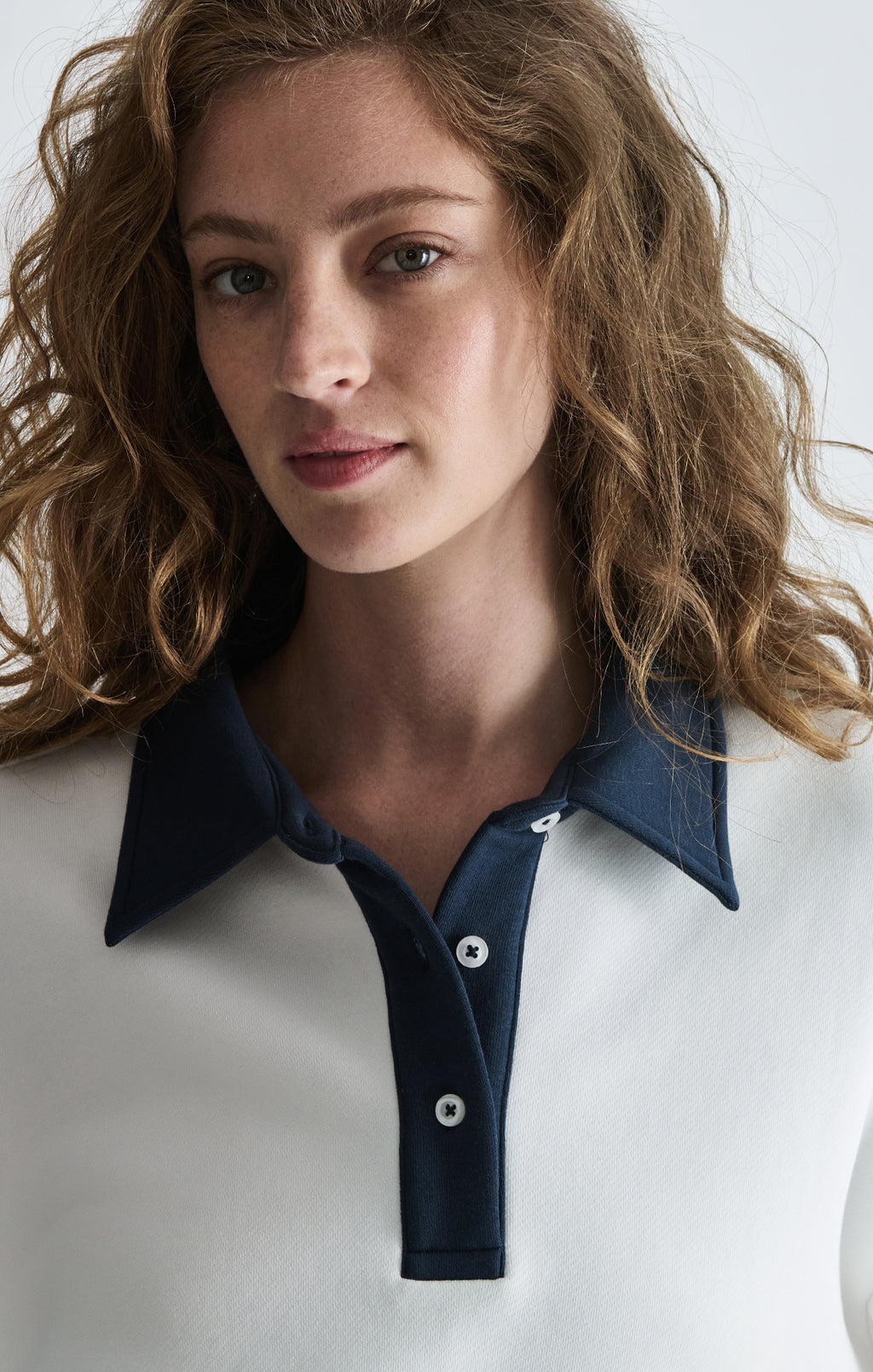 POLO NECK SWEATSHIRT IN ANTIQUE WHITE - Mavi Jeans