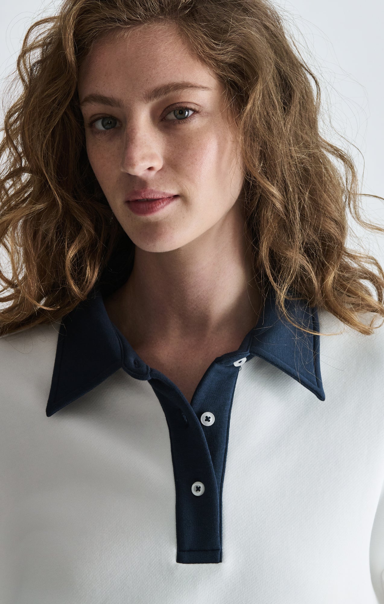 POLO NECK SWEATSHIRT IN ANTIQUE WHITE - Mavi Jeans