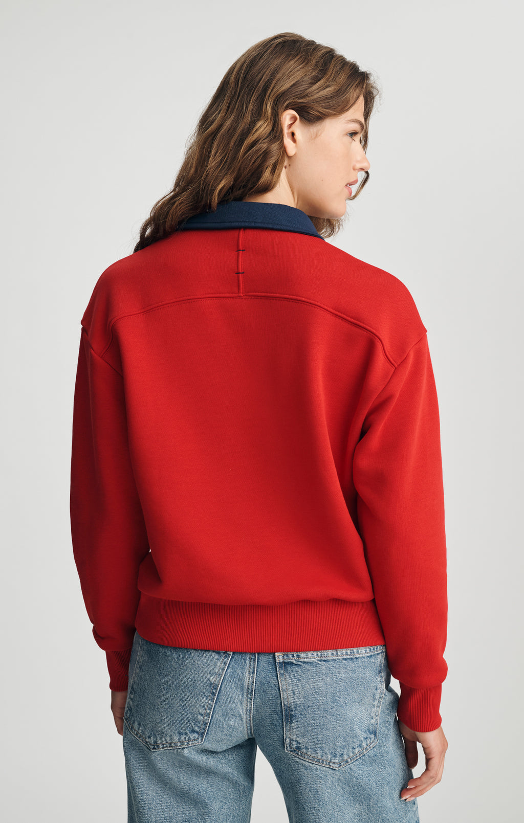 POLO NECK SWEATSHIRT IN EQUESTRIAN RED - Mavi Jeans