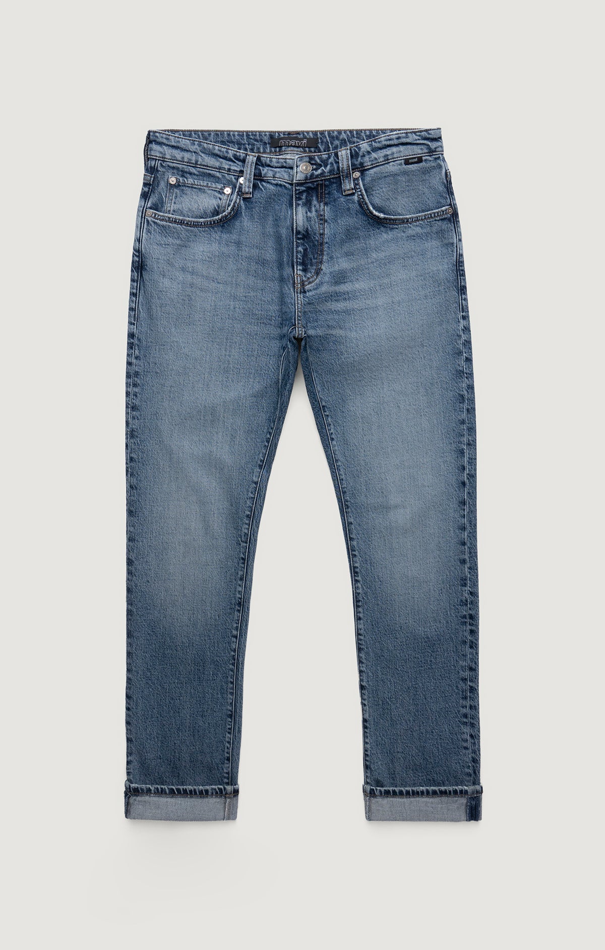 JAKE SLIM LEG IN USED BRUSHED CLASSIC BLUE - Mavi Jeans