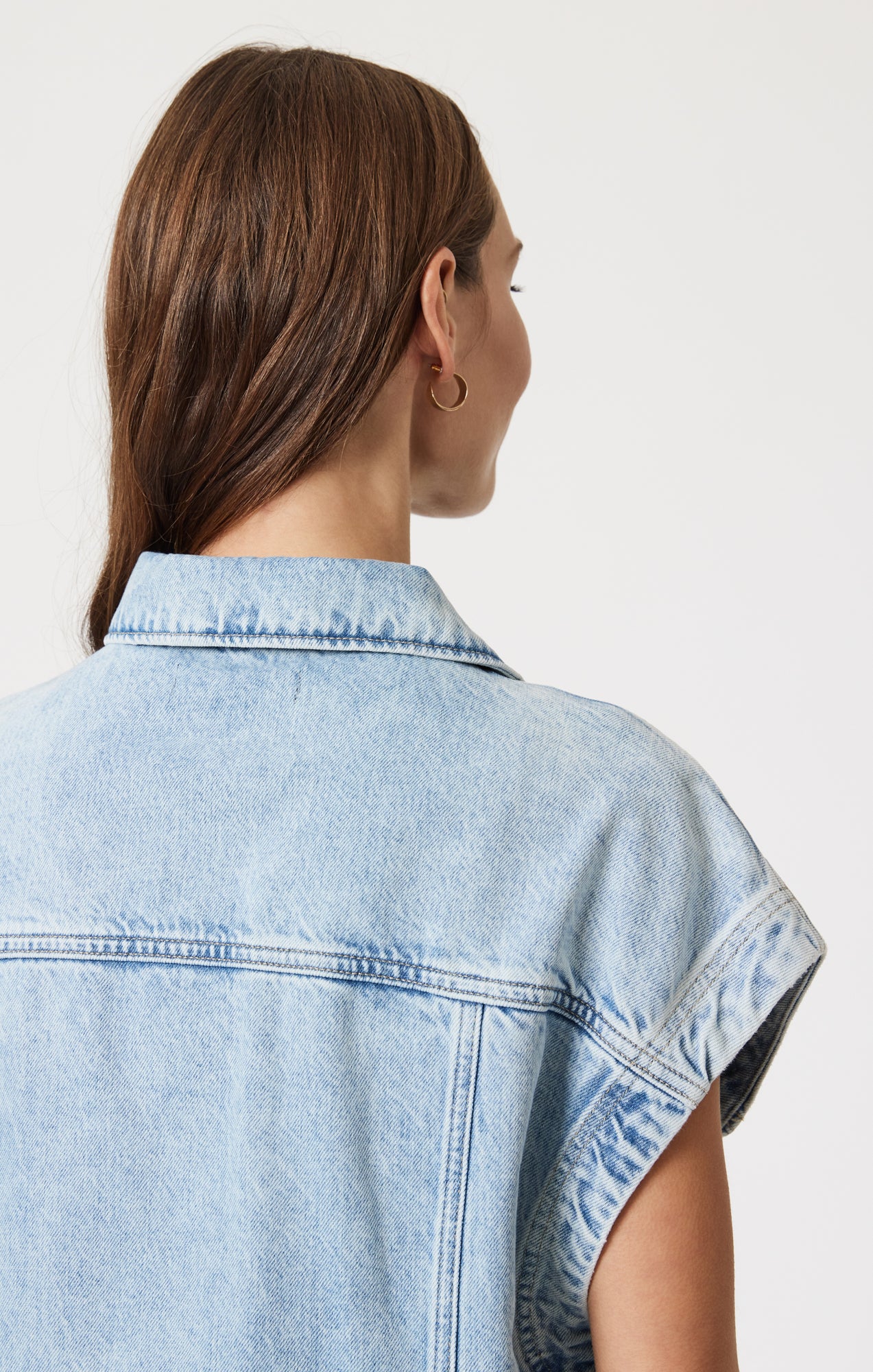 Mavi Women's Nadia Denim Vest In Bleached Well Blue – Mavi Jeans