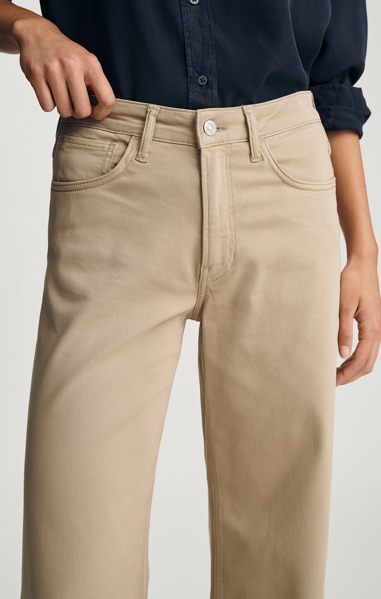 ALENA WIDE LEG IN FRENCH BEIGE SATEEN - Mavi Jeans