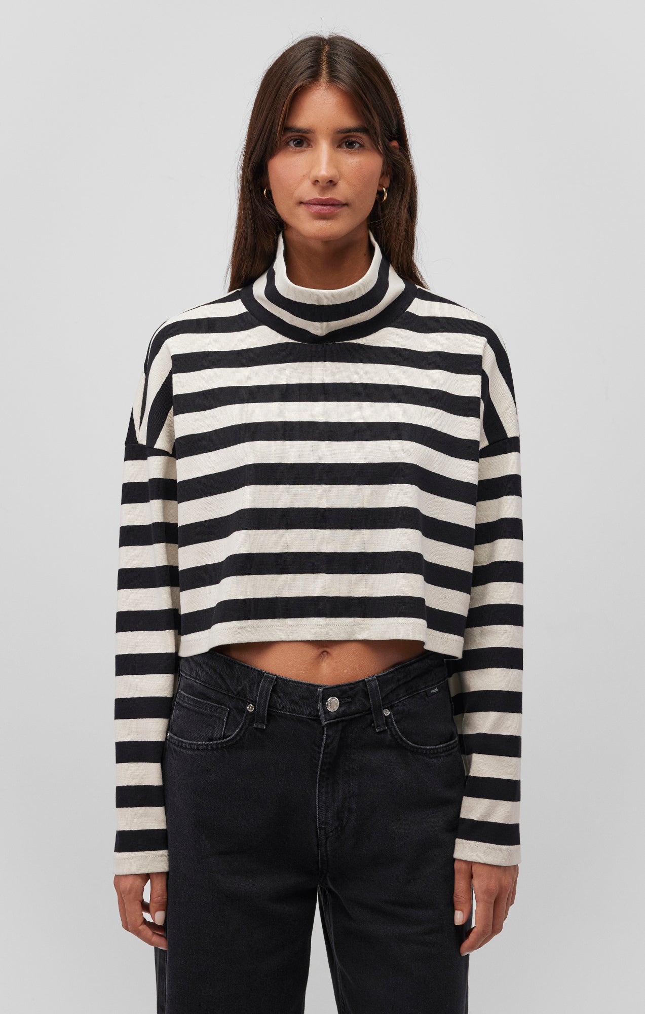 LONG SLEEVE TURTLENECK CROP TOP - Mavi Jeans