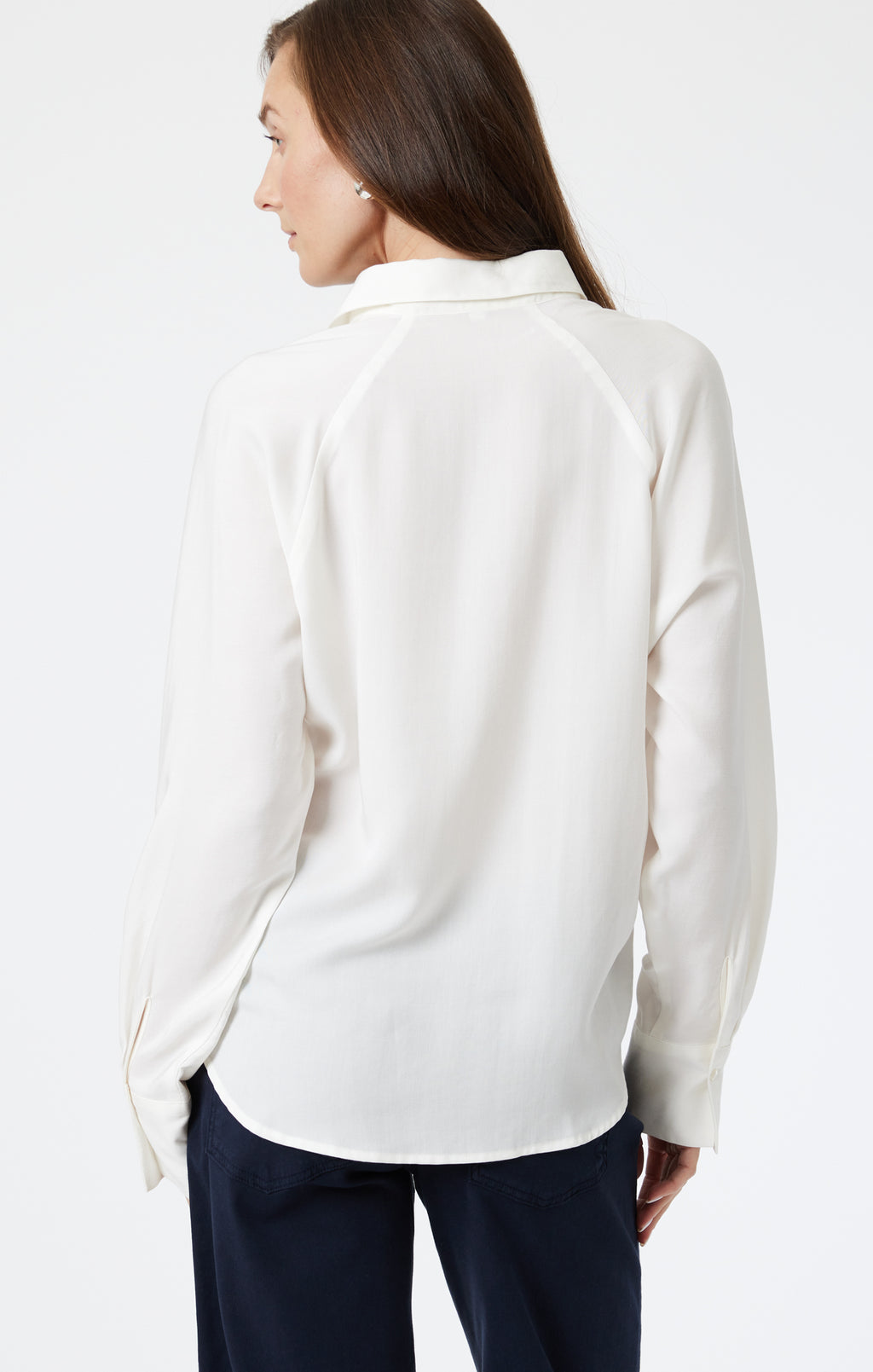 LONG SLEEVE TENCEL SHIRT IN ANTIQUE WHITE - Mavi Jeans