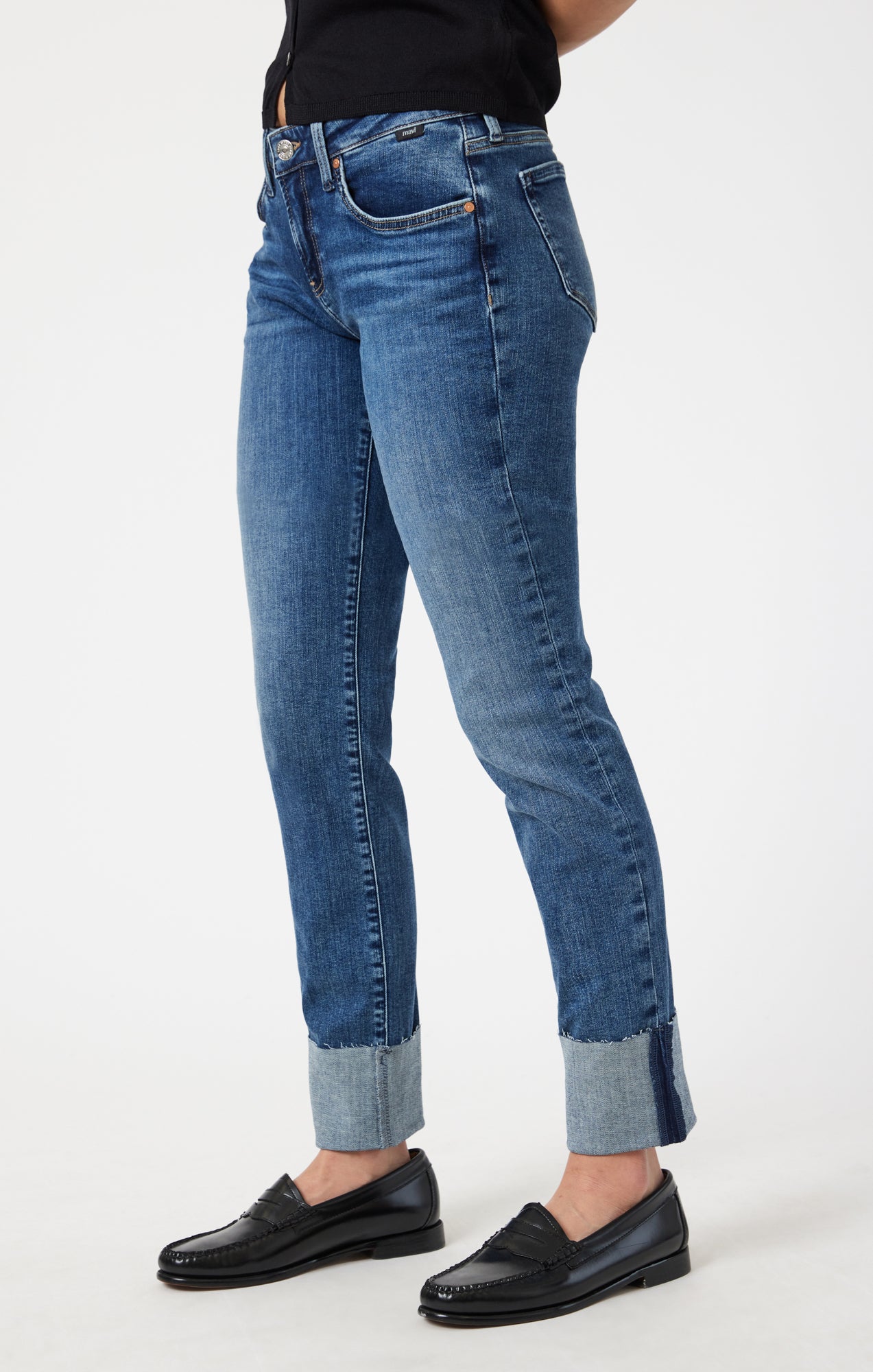 EMMA SLIM BOYFRIEND IN MID USED FLEX BLUE - Mavi Jeans