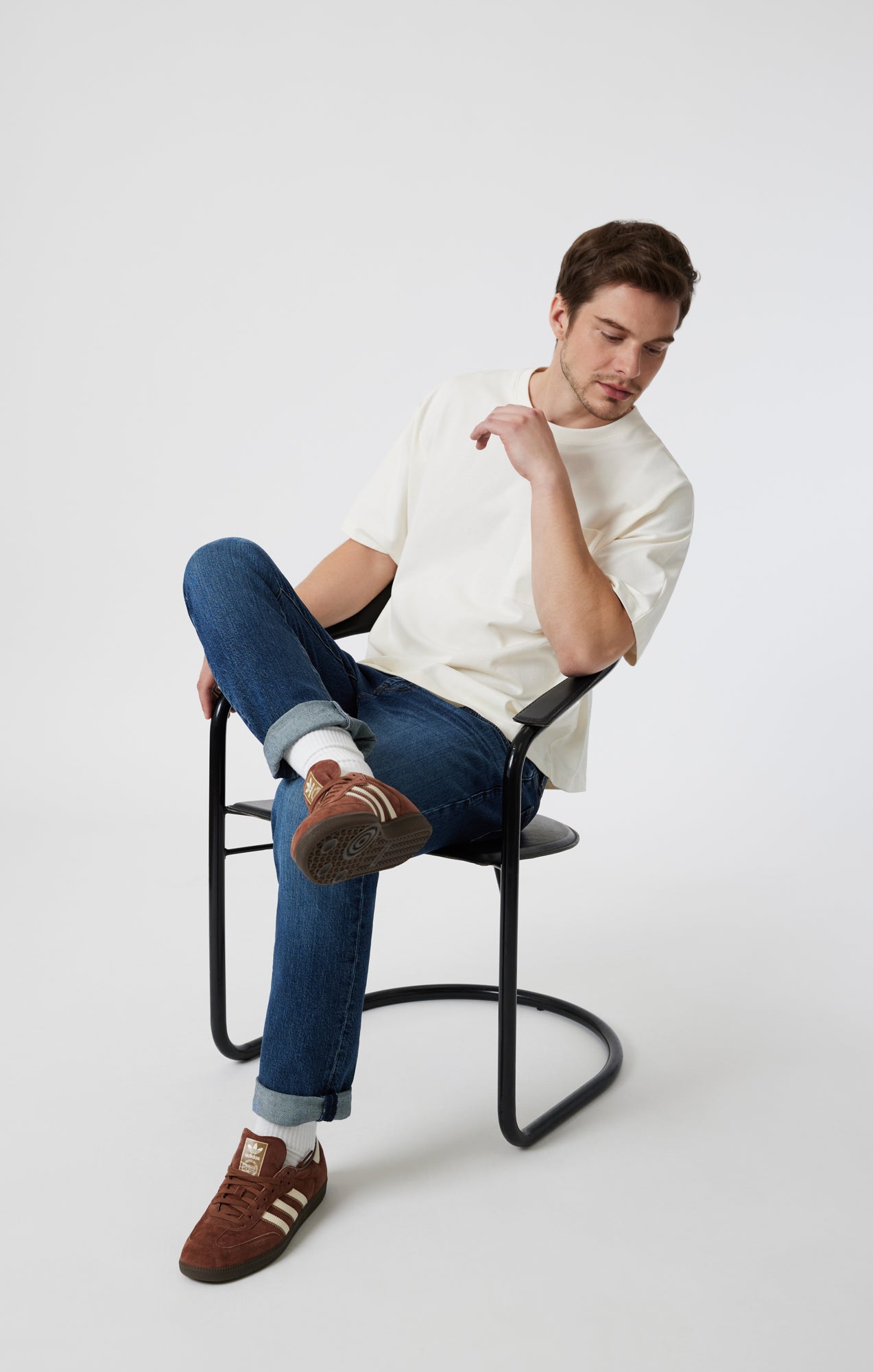 MARCUS SLIM STRAIGHT LEG IN DARK BRUSHED CLASSIC BLUE - Mavi Jeans