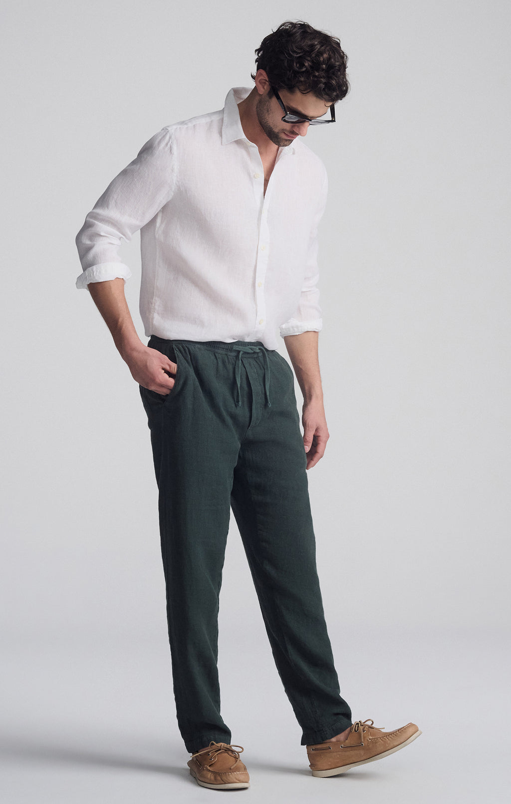 LINEN LONG SLEEVE BUTTON-UP SHIRT IN WHITE - Mavi Jeans