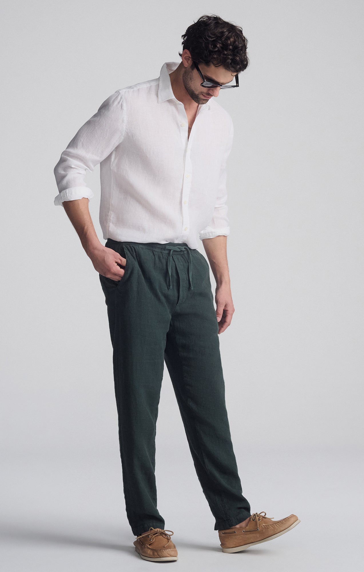 LINEN LONG SLEEVE BUTTON-UP SHIRT IN WHITE - Mavi Jeans