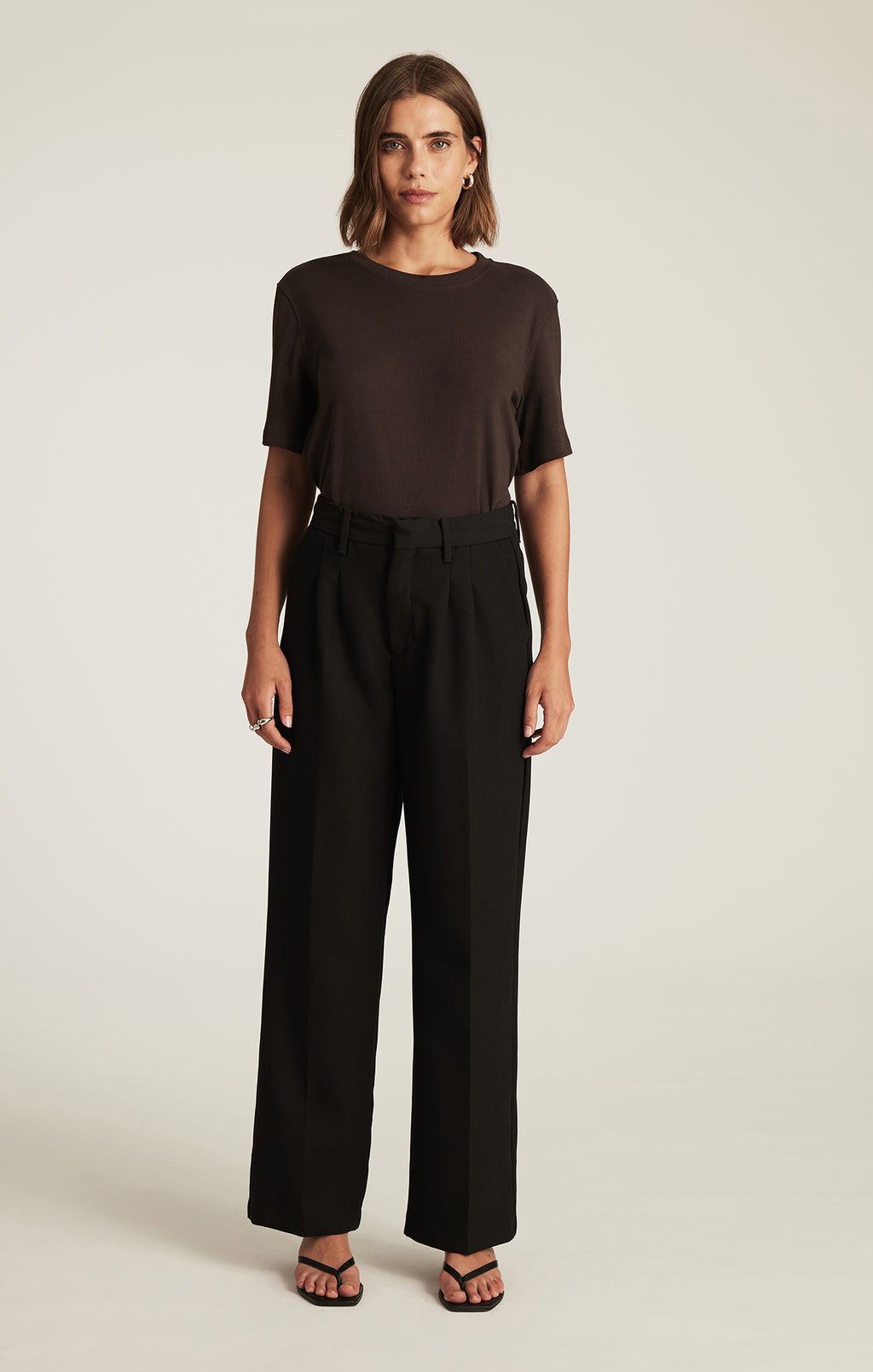 CHARLOTTE WIDE LEG IN BLACK SMART TWILL - Mavi Jeans