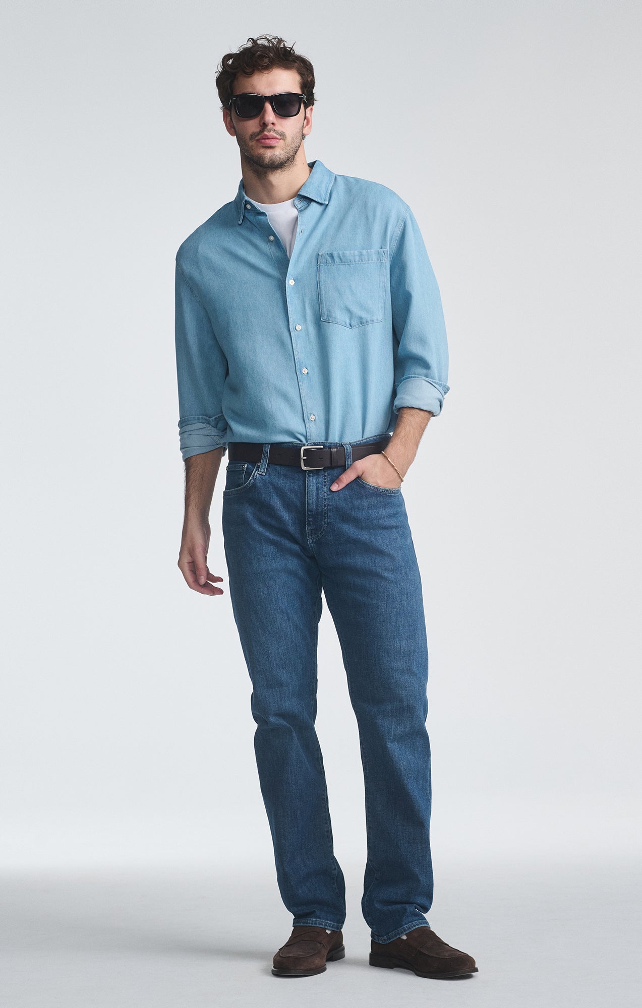 ZACH STRAIGHT LEG IN DEEP USED CLASSIC BLUE - Mavi Jeans