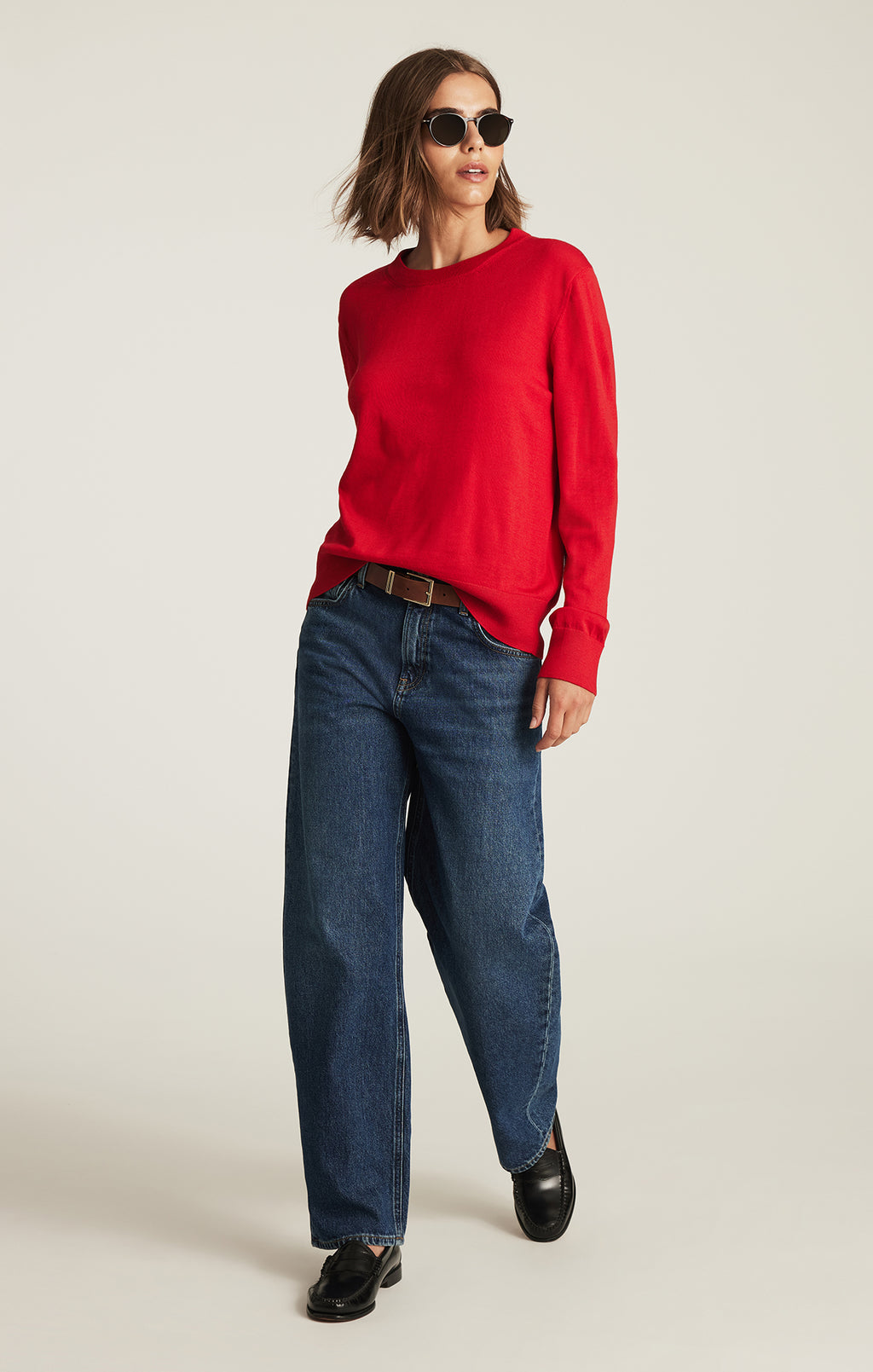 EDITION MERINO WOOL CREW NECK SWEATER IN RIO RED