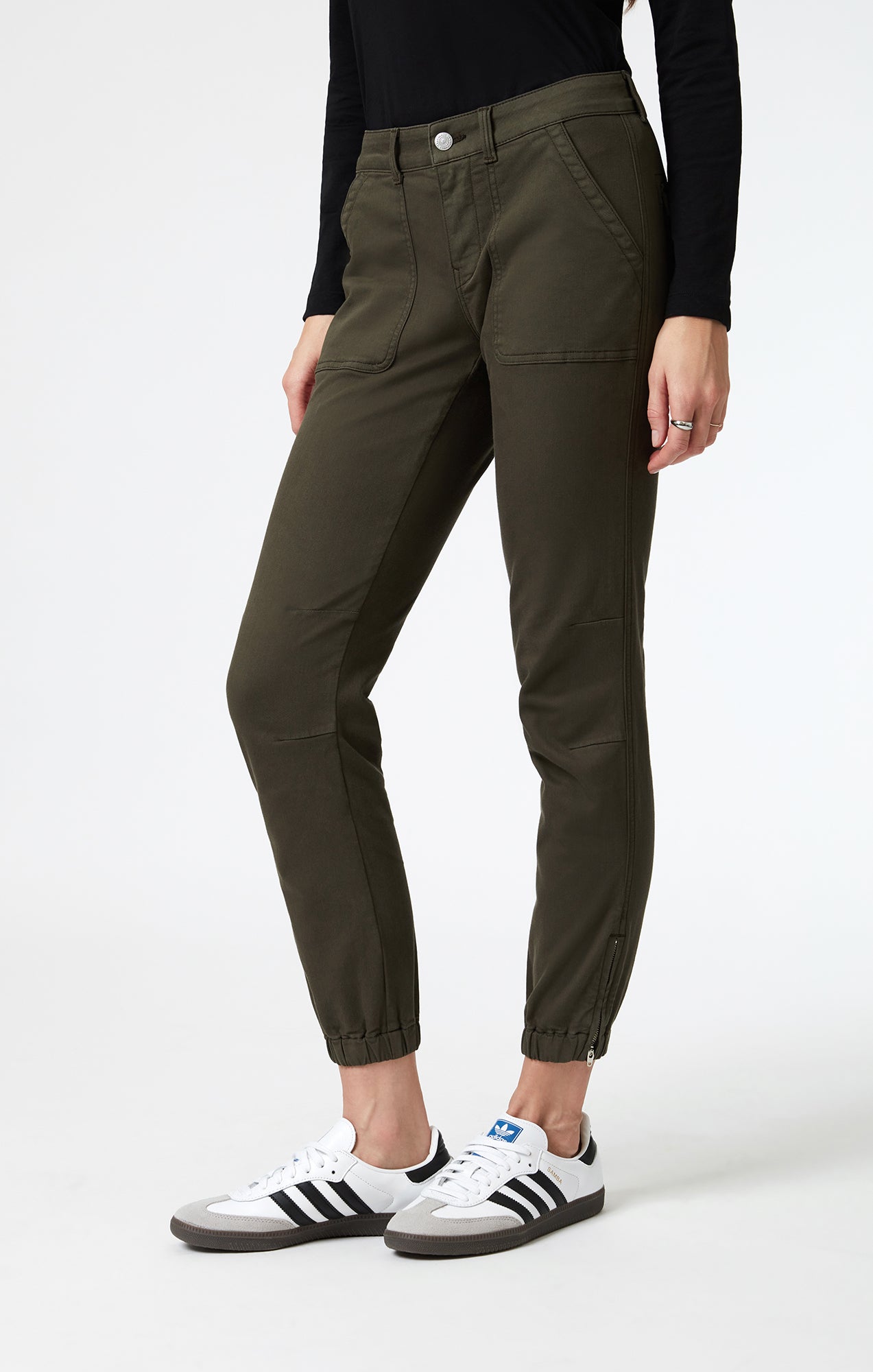 IVY SLIM CARGO IN DARK GREEN LUXE TWILL - Mavi Jeans