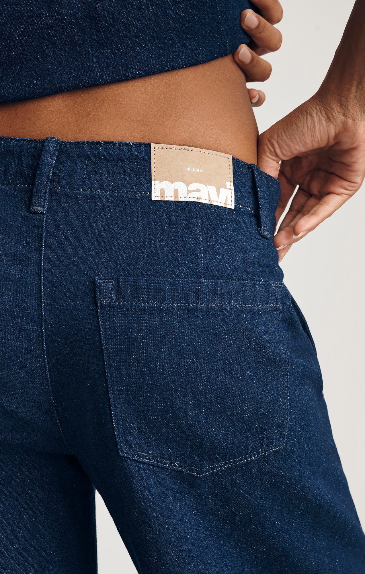 SIENA CHINO WIDE LEG IN DARK LINEN DENIM