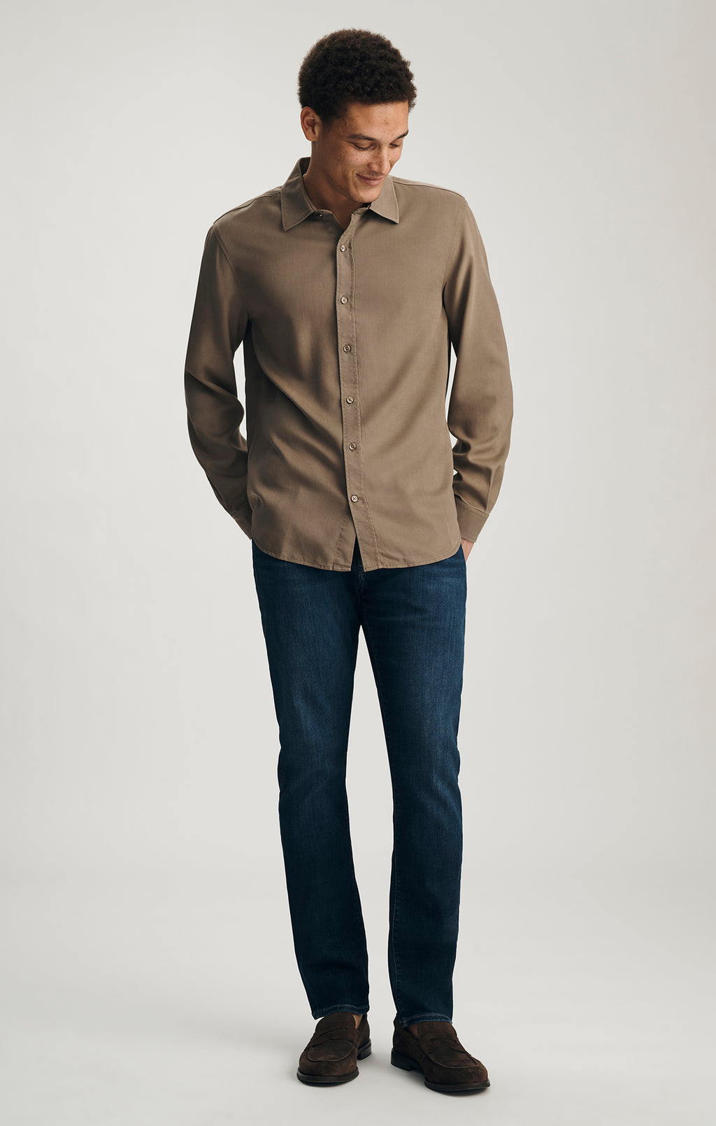 TENCEL™ BUTTON-UP SHIRT IN MOREL - Mavi Jeans