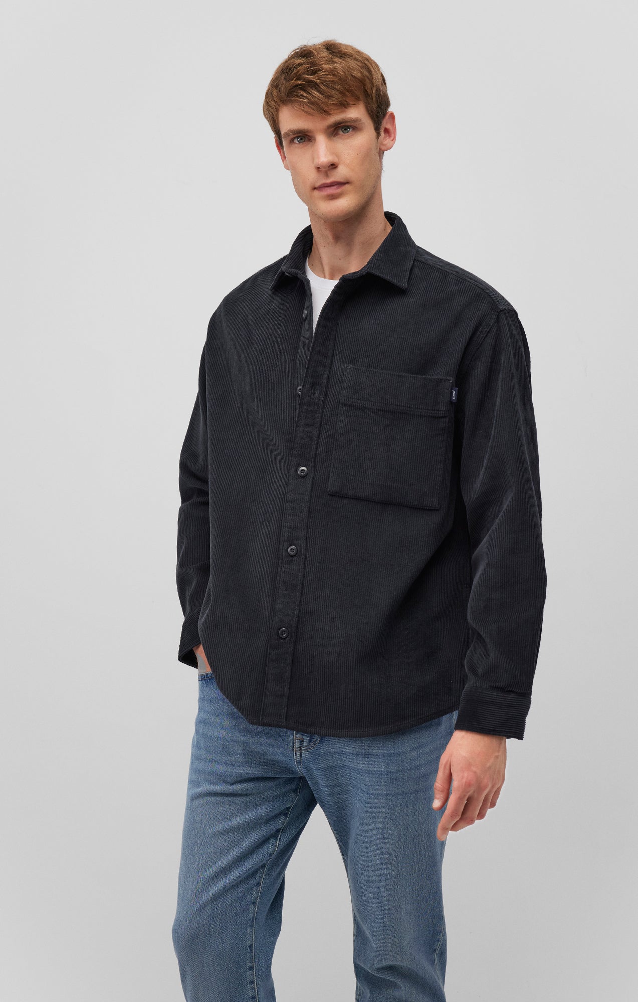 CORDUROY BUTTON-UP SHIRT IN PHANTOM - Mavi Jeans