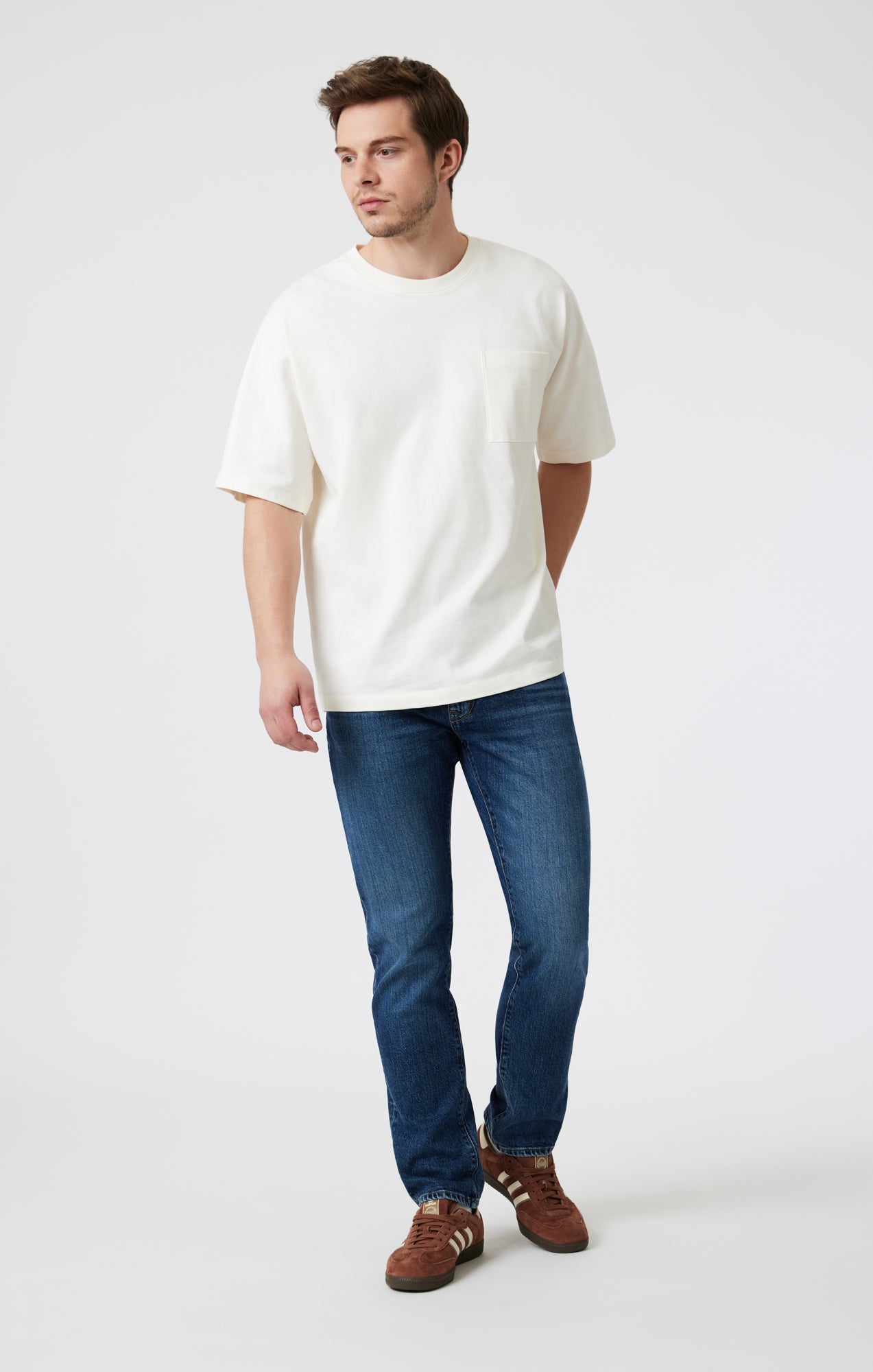 MARCUS SLIM STRAIGHT LEG IN DARK BRUSHED CLASSIC BLUE - Mavi Jeans