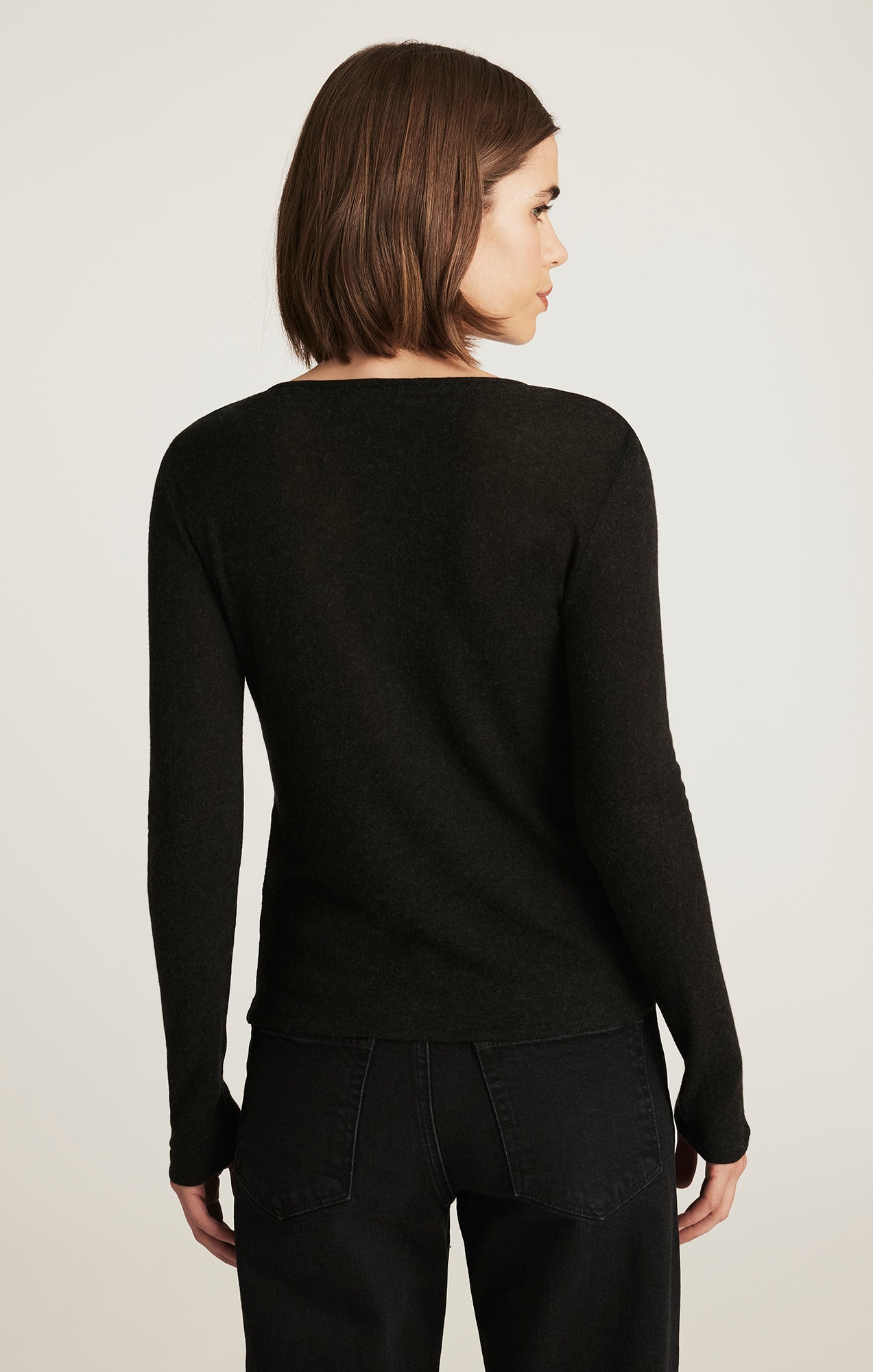 EDITION LONG SLEEVE HENLEY T-SHIRT IN BLACK - Mavi Jeans