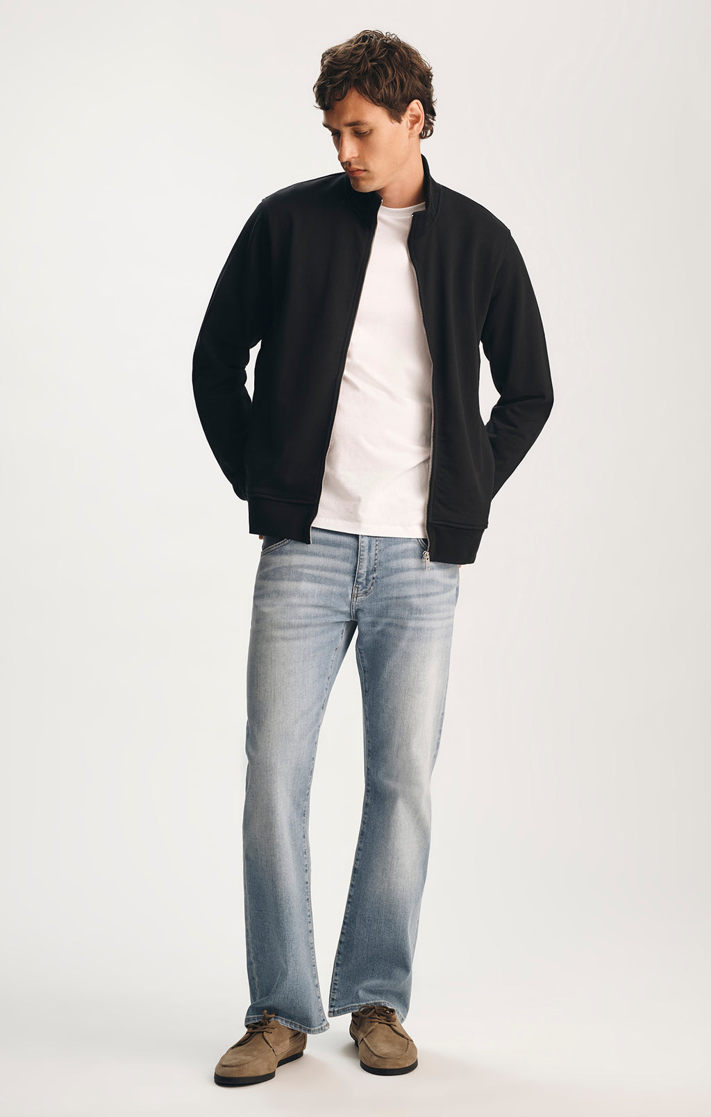 FULL ZIP SWEATSHIRT IN BLACK - Mavi Jeans