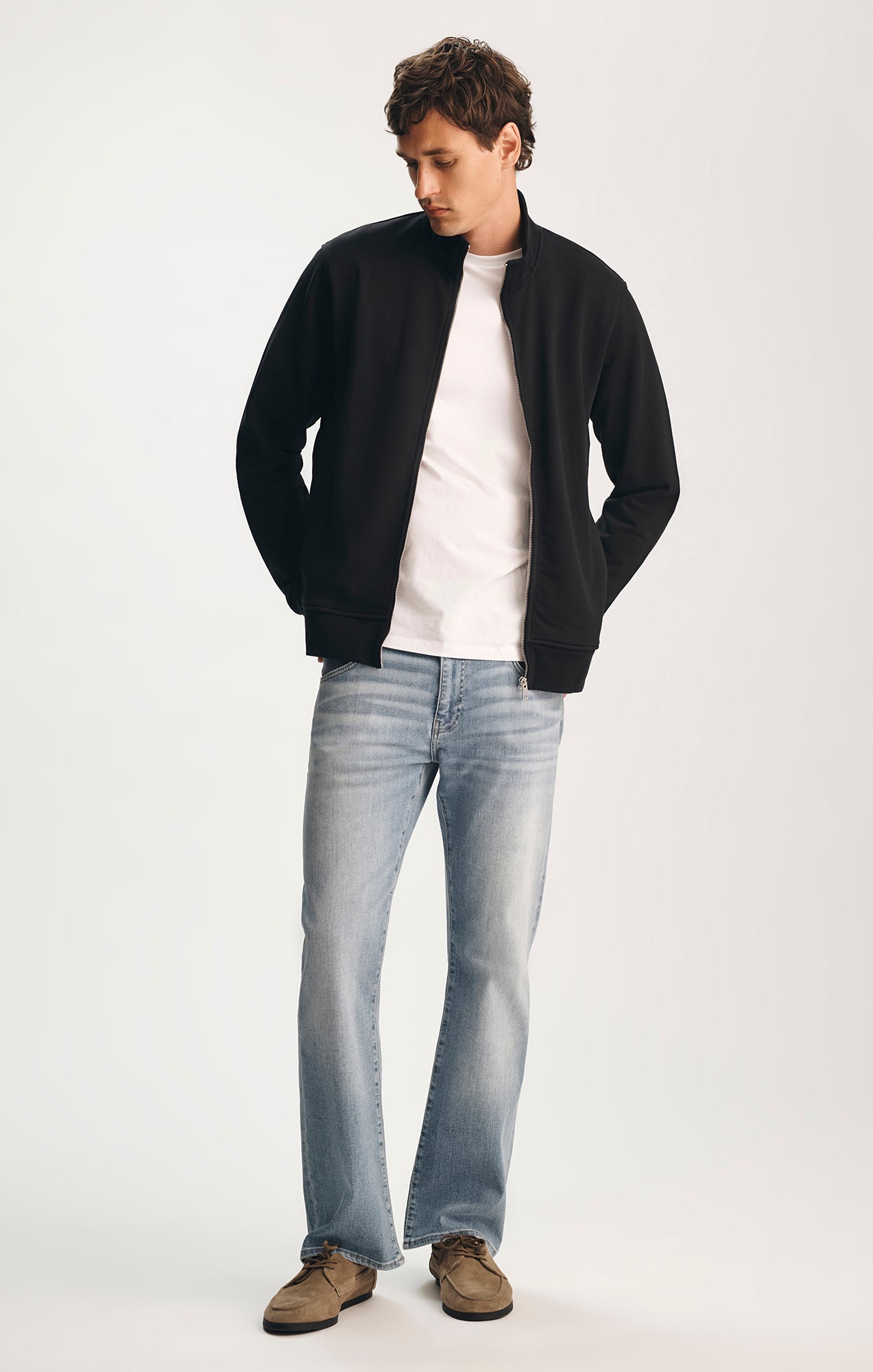 FULL ZIP SWEATSHIRT IN BLACK - Mavi Jeans
