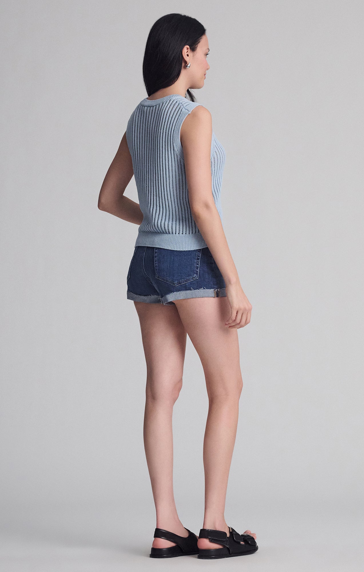 SLEEVELESS KNIT TOP IN NIAGARA MIST - Mavi Jeans