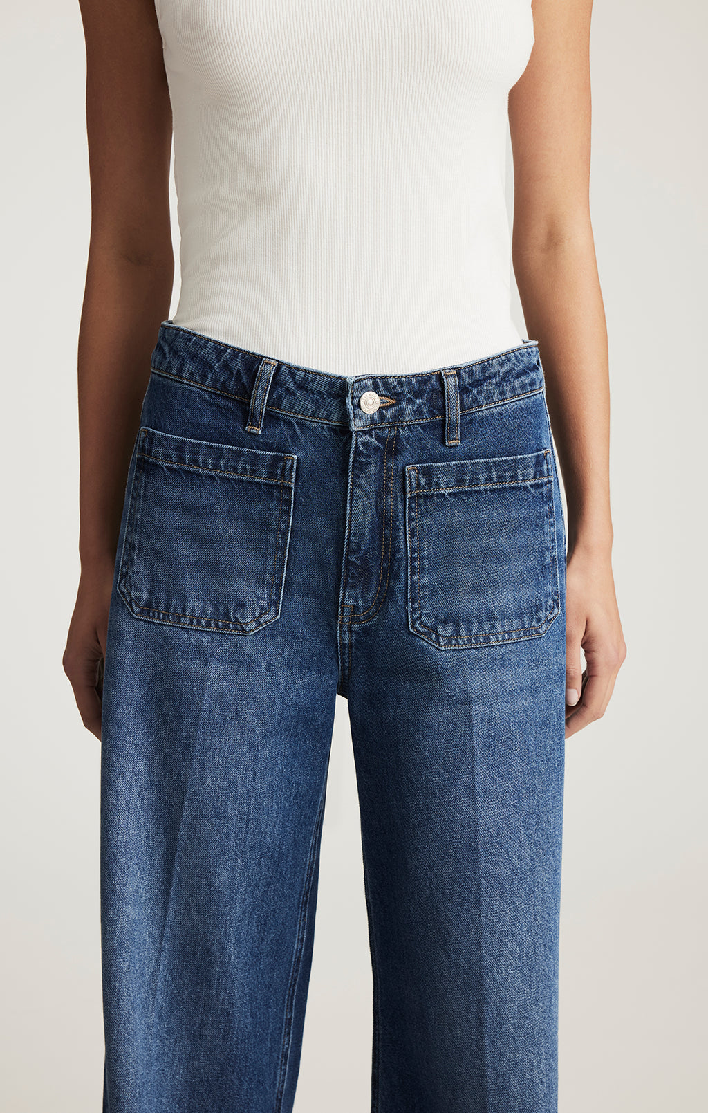 CHRISTINE WIDE LEG IN DARK BRUSHED CLASSIC DENIM - Mavi Jeans