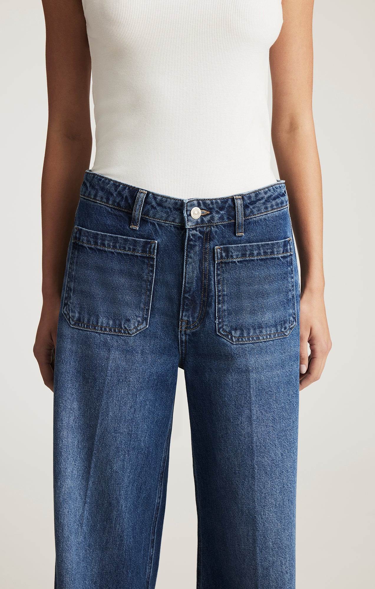 CHRISTINE WIDE LEG IN DARK BRUSHED CLASSIC DENIM - Mavi Jeans