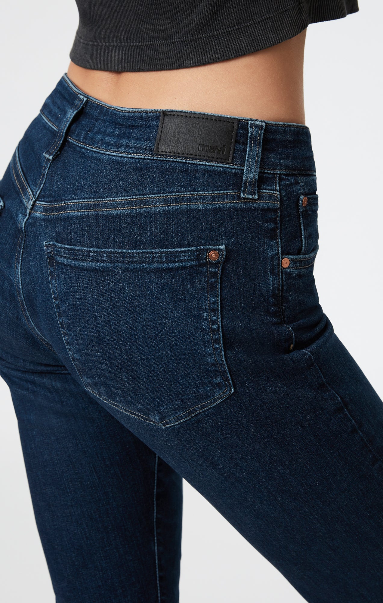 MIRELLA STRAIGHT LEG IN DARK BRUSHED FLEX BLUE - Mavi Jeans