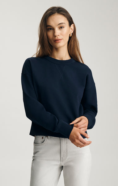 Mavi Women's V-Stitch Crew Neck Sweatshirt In Black Iris – Mavi Jeans