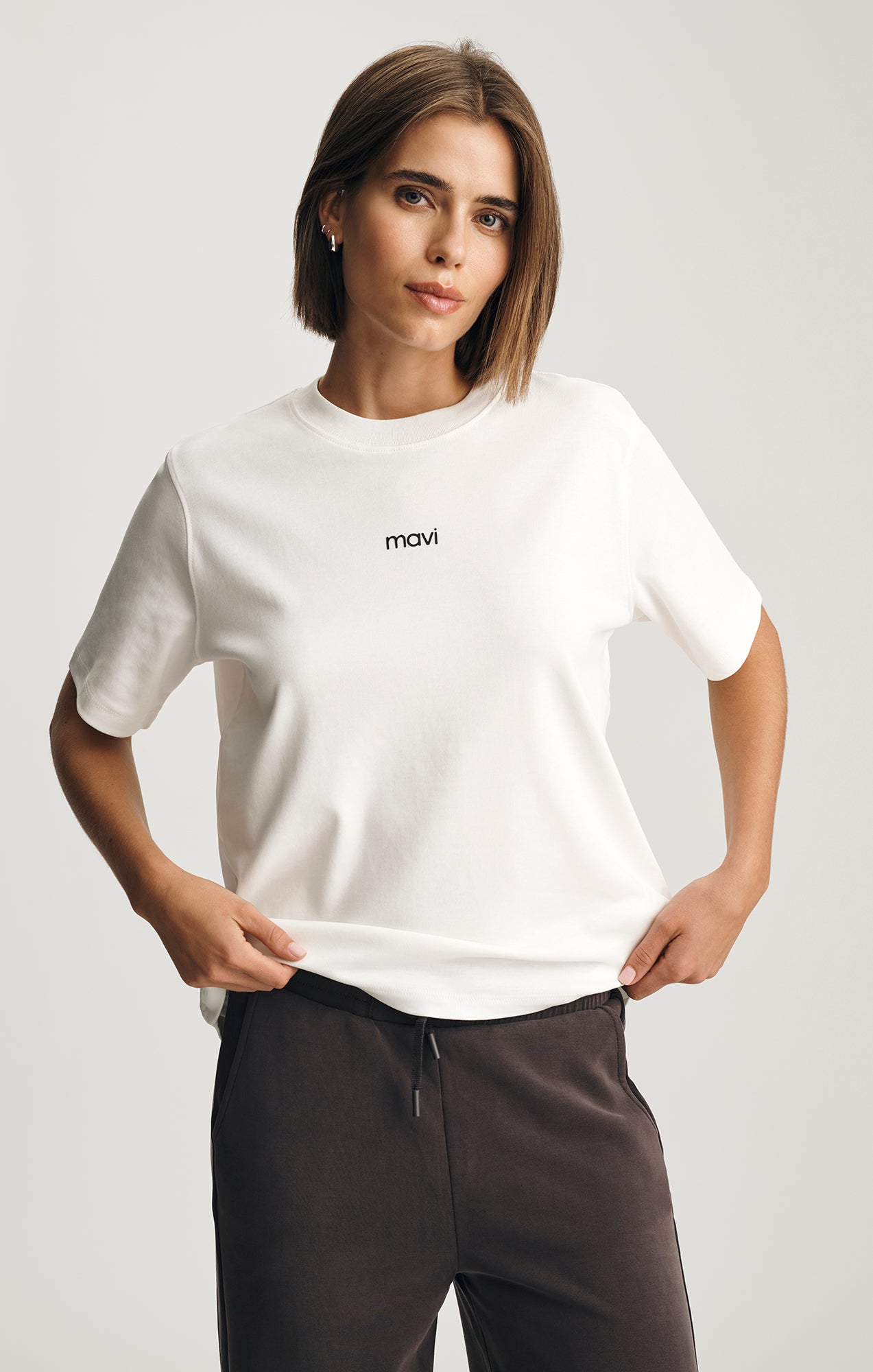 MAVI LOGO T-SHIRT IN COCONUT MILK
